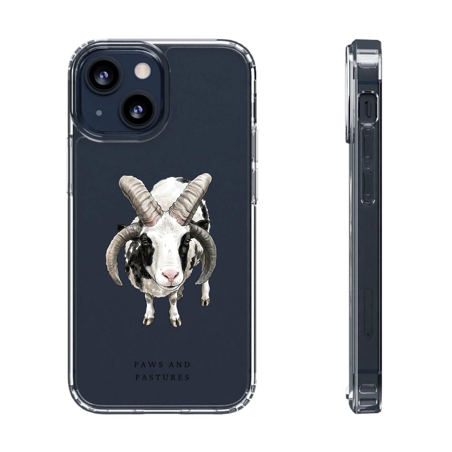 Jacob Sheep Clear Phone Case — Cute Goat Illustration Clear Case for Sheep Lovers