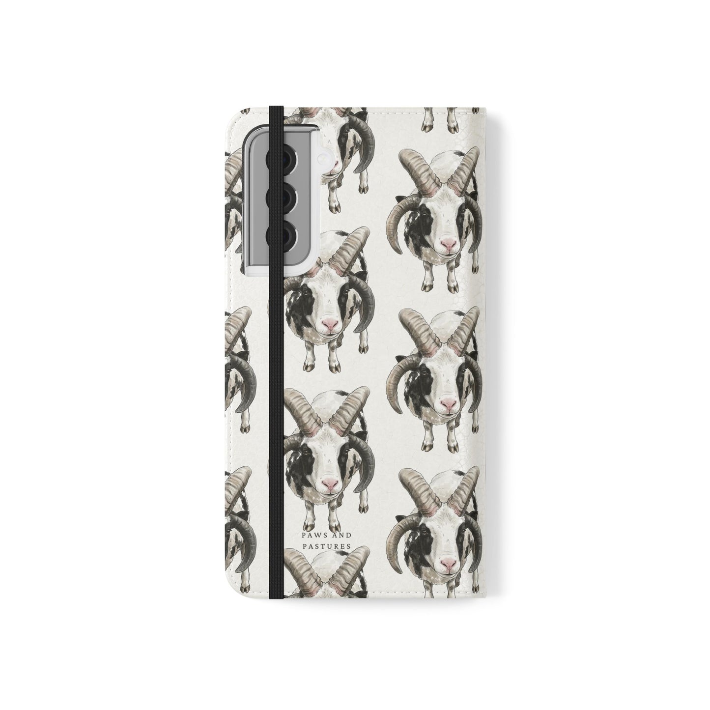 Jacob Sheep Pattern Flip Phone Case — Cute Farm Animal Wallet Cover