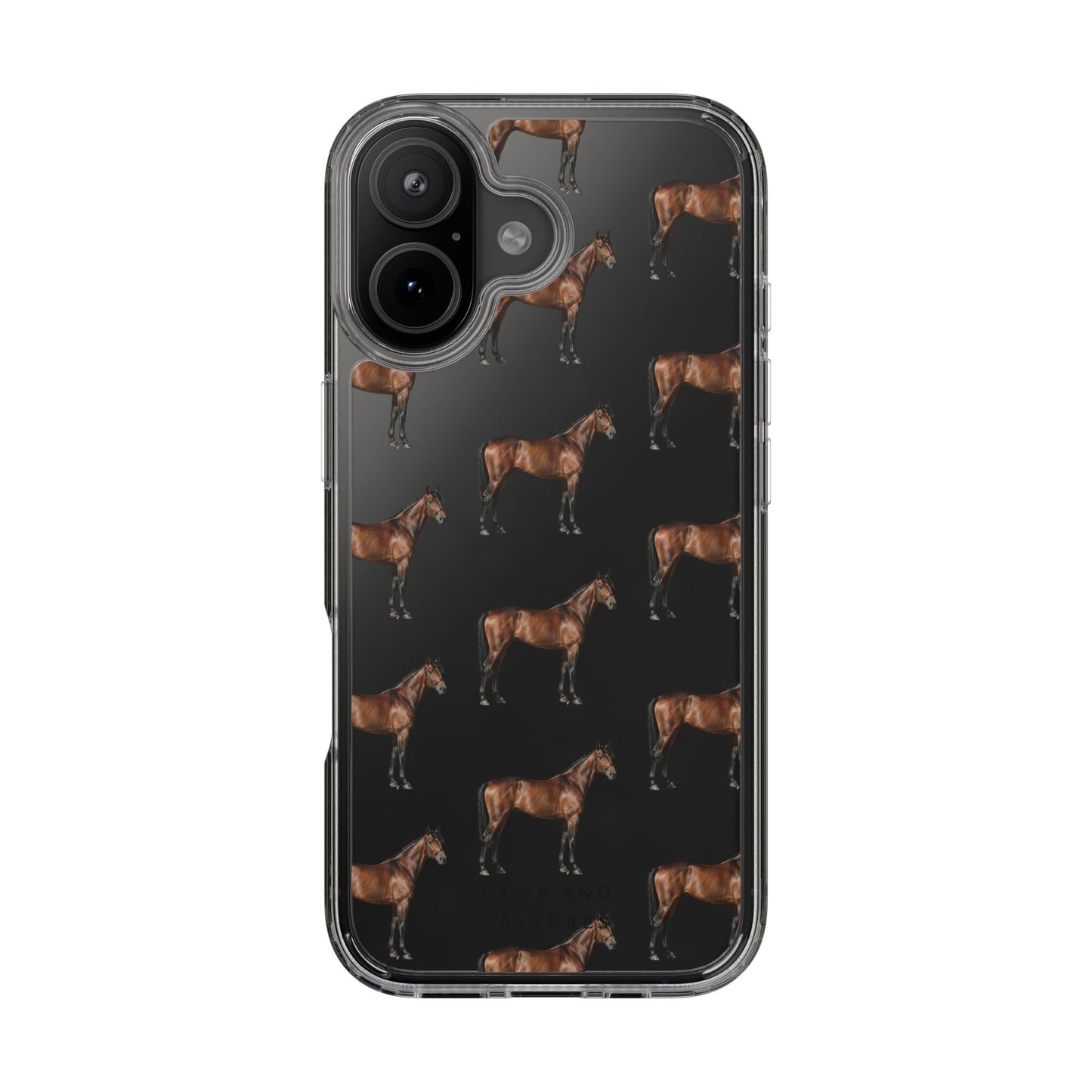 Horse Pattern Clear iPhone Case