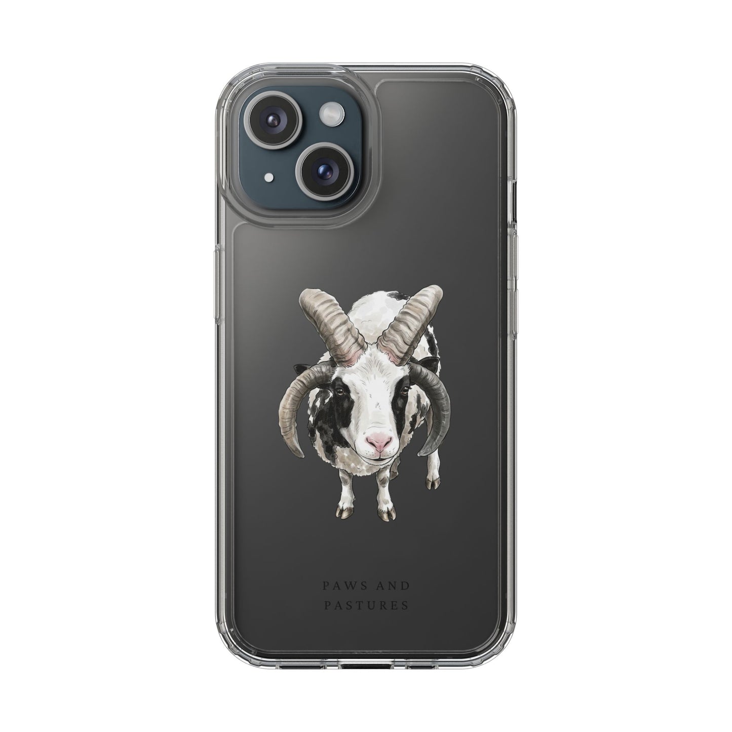 Jacob Sheep Clear Phone Case — Cute Goat Illustration Clear Case for Sheep Lovers