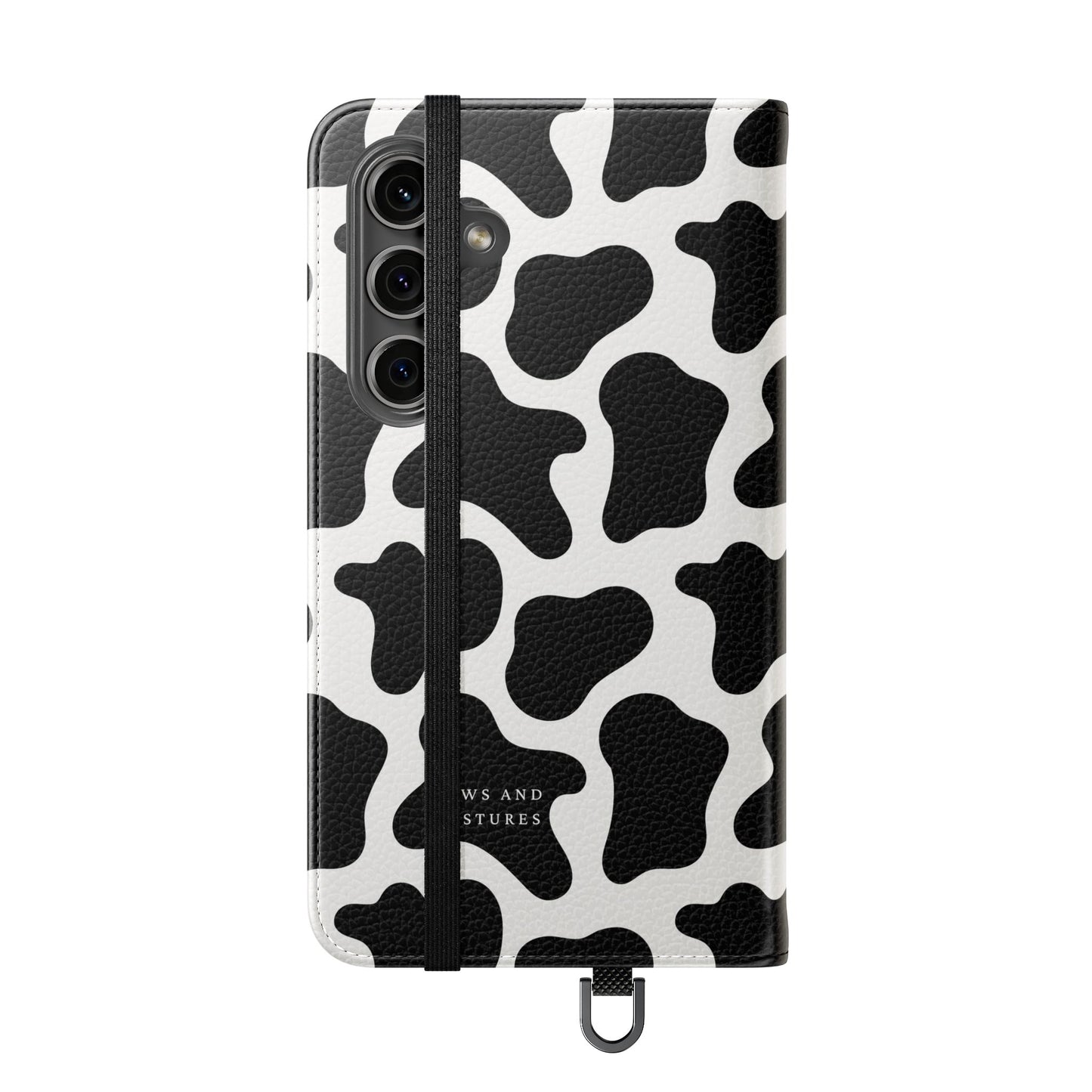 Cow Print Flip Phone Case — Black & White Wallet Flip Case