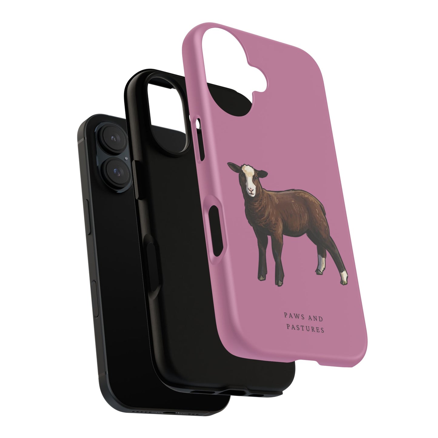 Zwartble Phone Case — Brown Sheep Illustration "Paws and Pastures"
