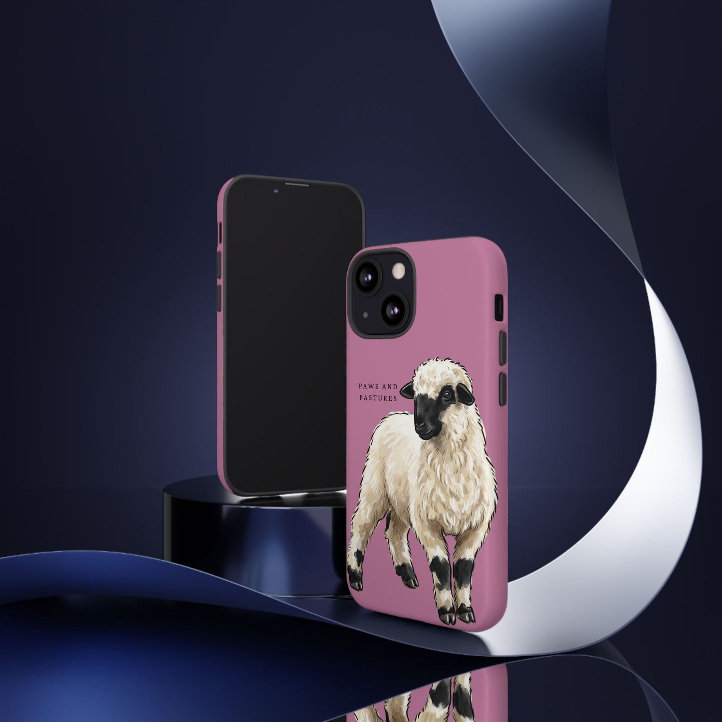 Pink Valais Blacknose Sheep Phone Case – 'Paws and Pastures' Cute Lamb Protective iPhone Cover