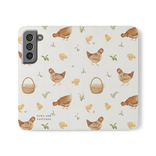 Flip Case – Watercolor Chickens & Baskets Phone Wallet Case