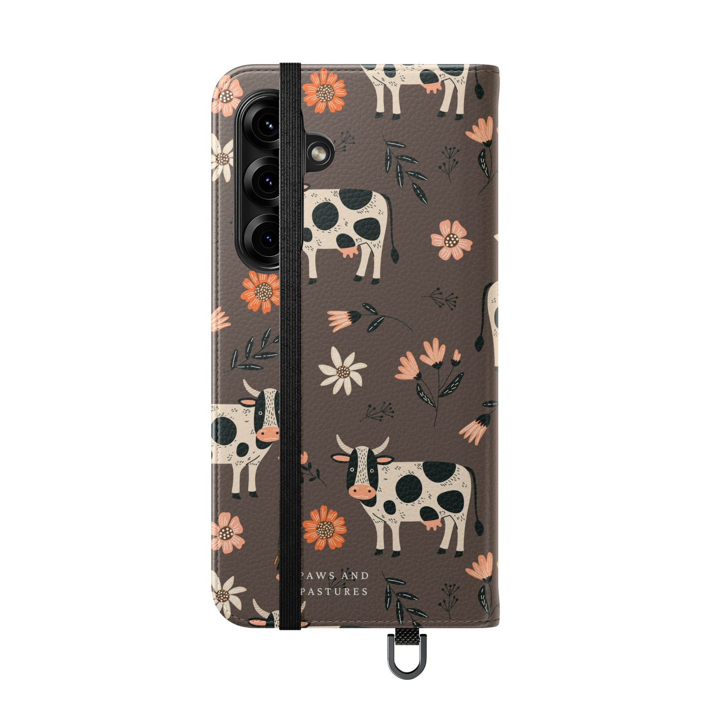 Cow Floral Flip Phone Case – Folklore Farm Pattern Wallet Case