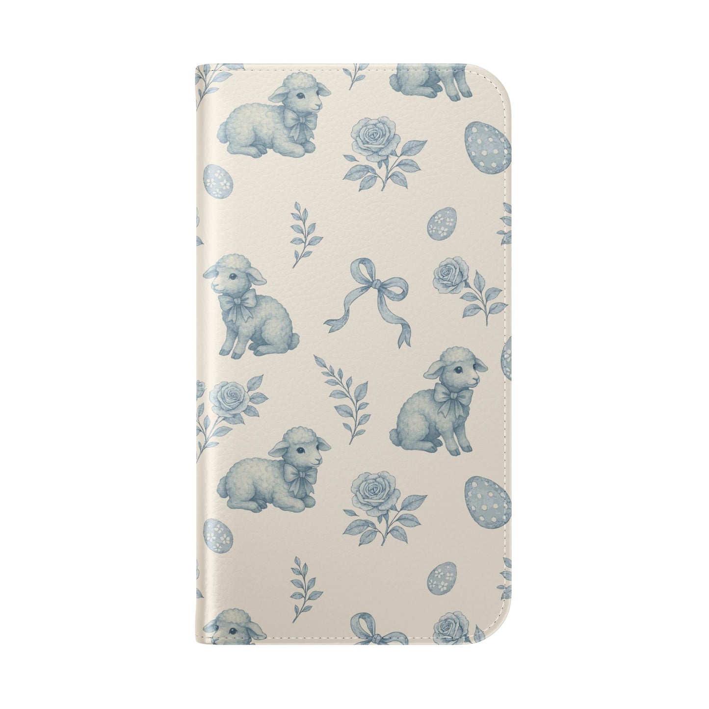 Flip Case — Pastel Blue Easter Lamb Pattern Phone Wallet