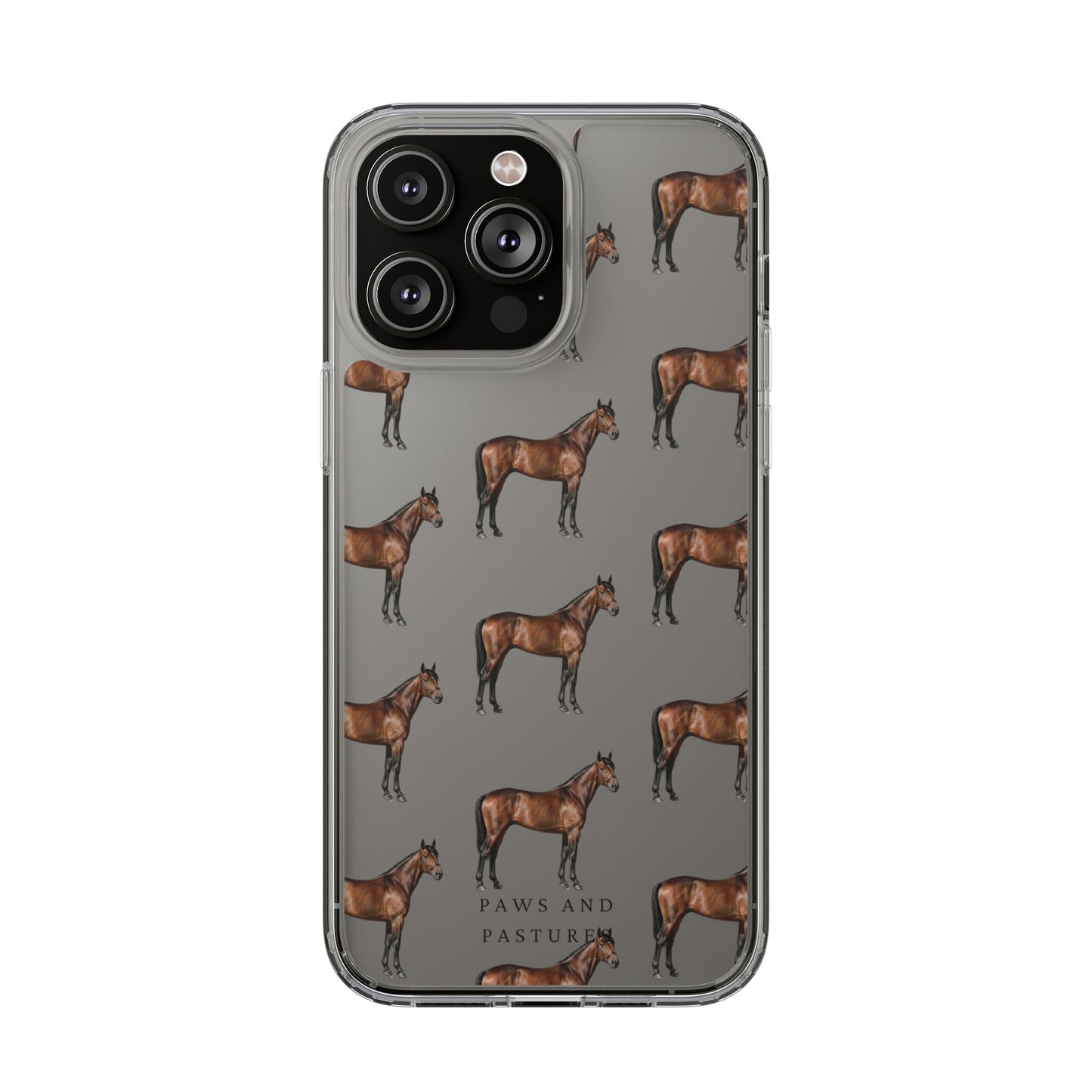 Horse Pattern Clear iPhone Case