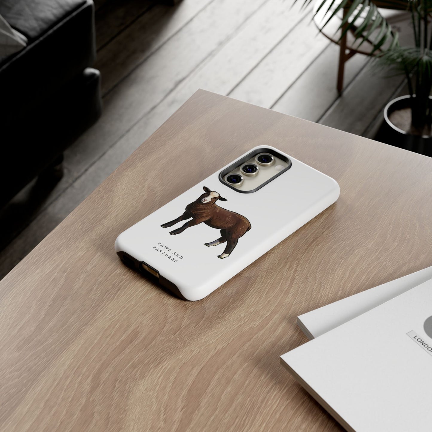 Zwartble Phone Case — Brown Sheep Illustration "Paws and Pastures"
