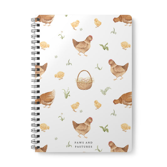 Chicken Pattern Wirobound Softcover Notebook, A5