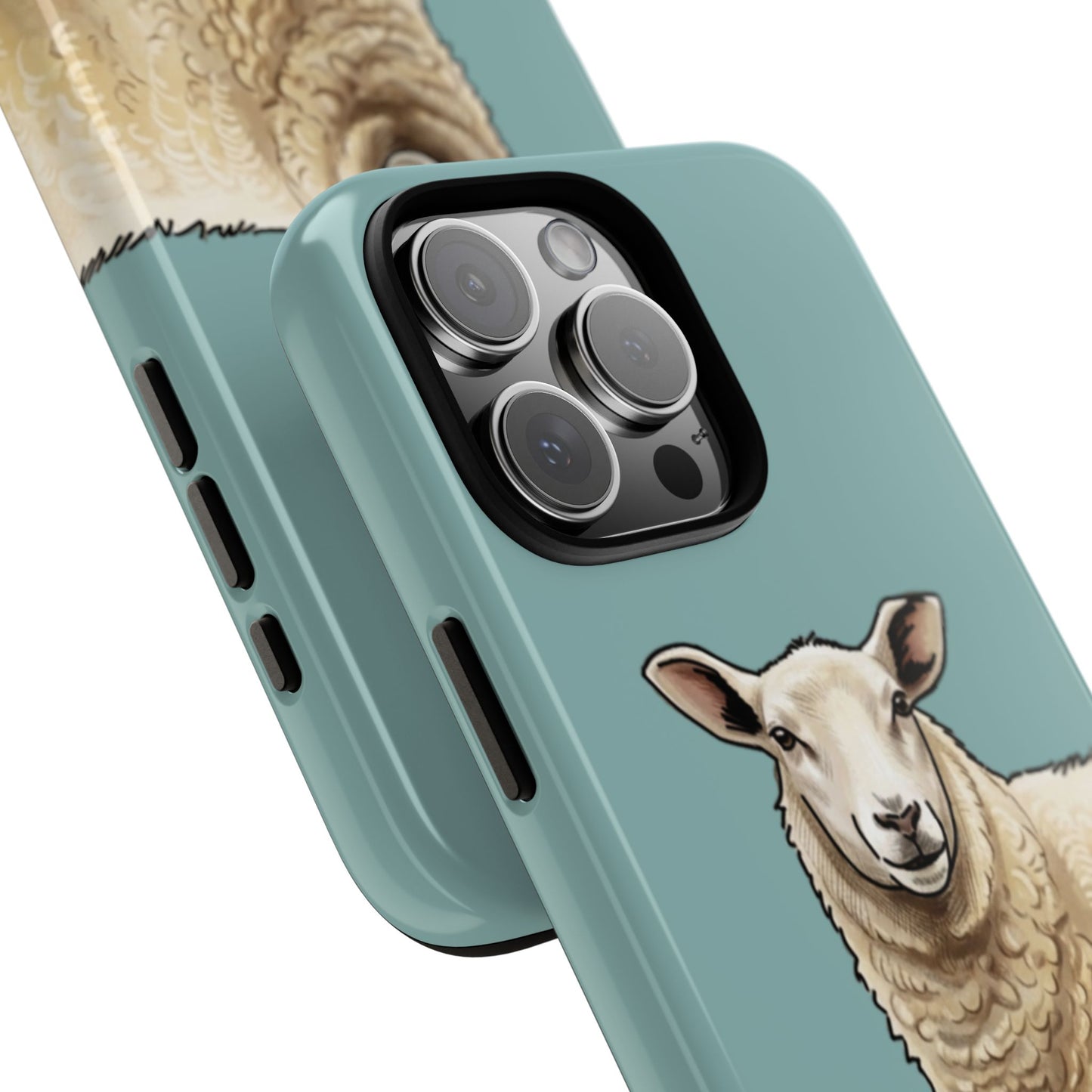 Teal Sheep Illustration Tough Phone Case