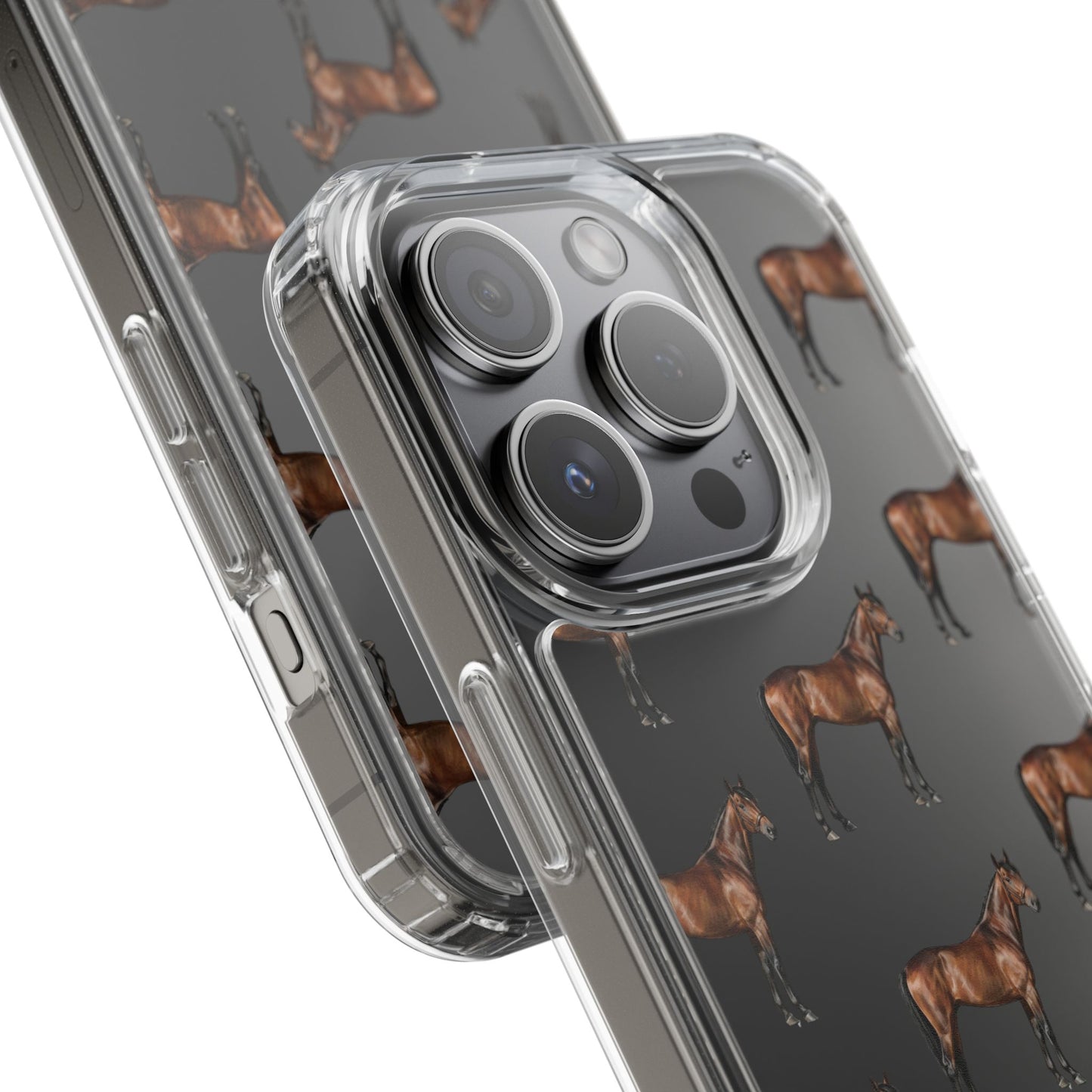 Horse Pattern Clear iPhone Case
