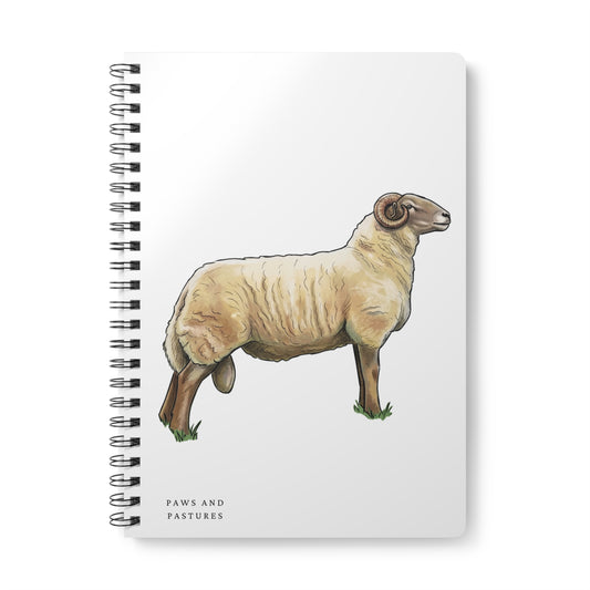 Radnor Sheep Illustration Notebook — A5 Wirobound Softcover Journal (Paws and Pastures)