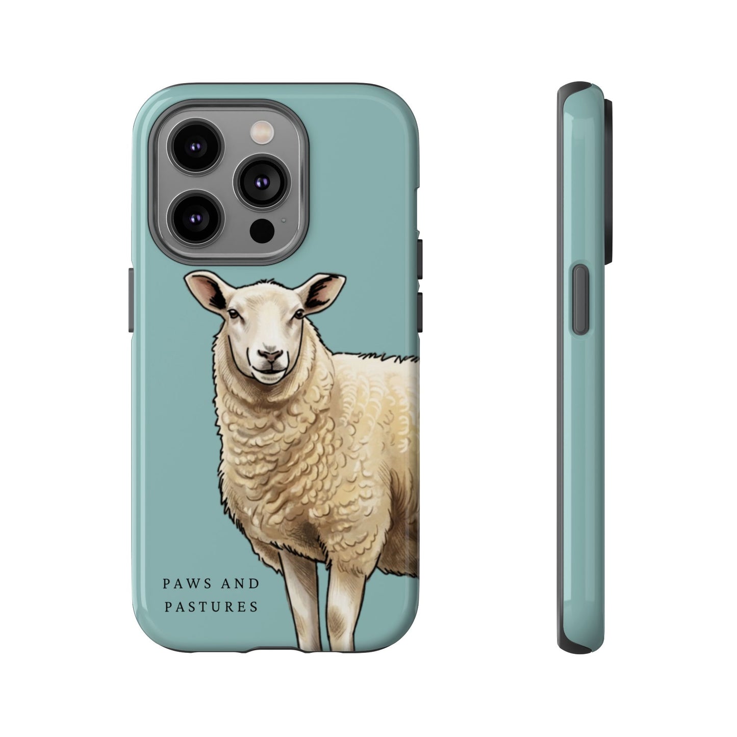 Teal Sheep Illustration Tough Phone Case