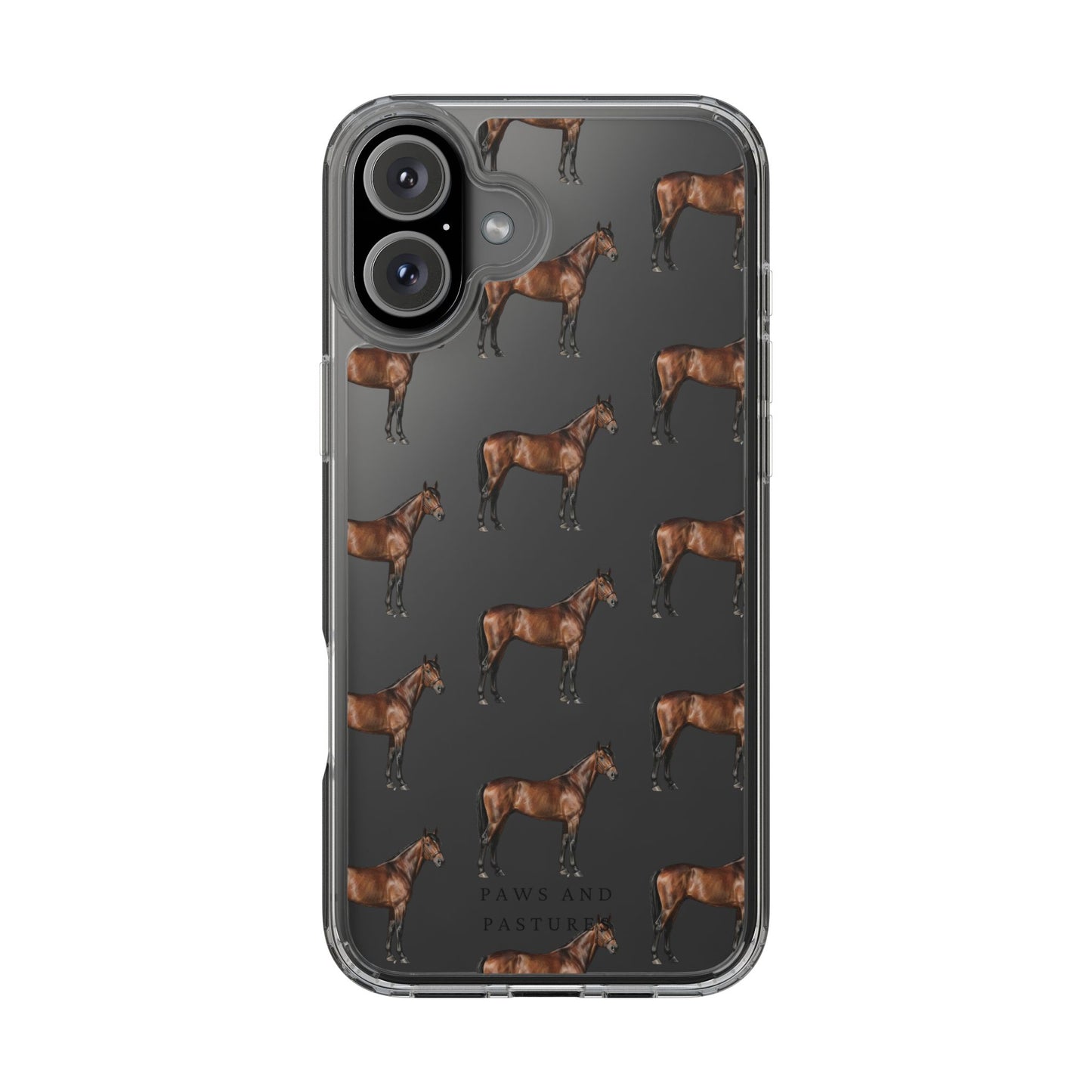 Horse Pattern Clear iPhone Case