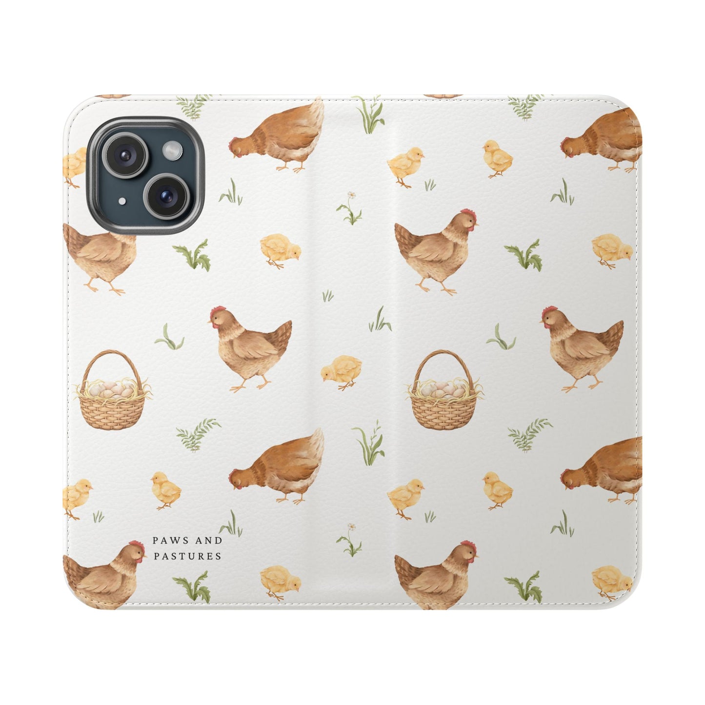 Flip Case – Watercolor Chickens & Baskets Phone Wallet Case