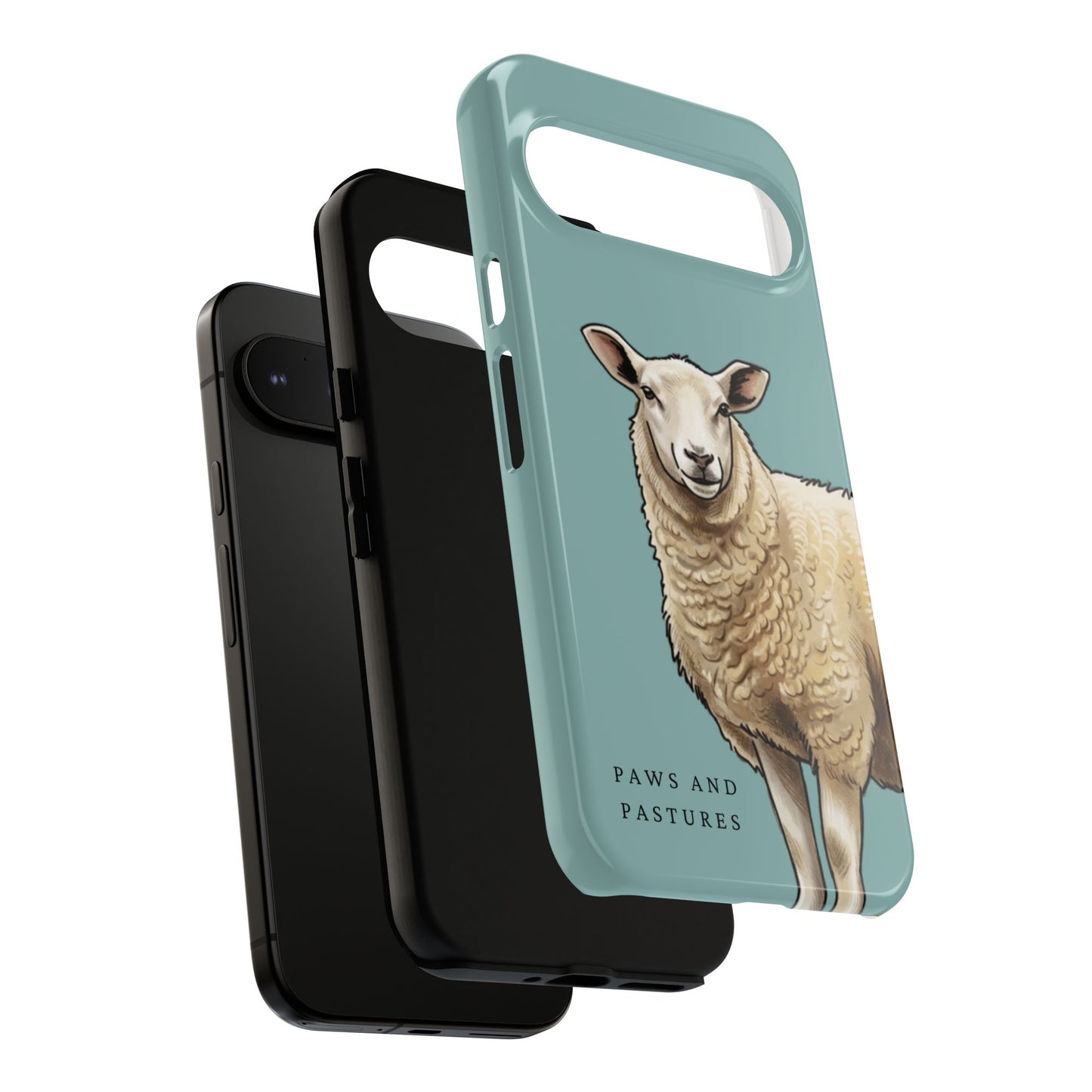Teal Sheep Illustration Tough Phone Case