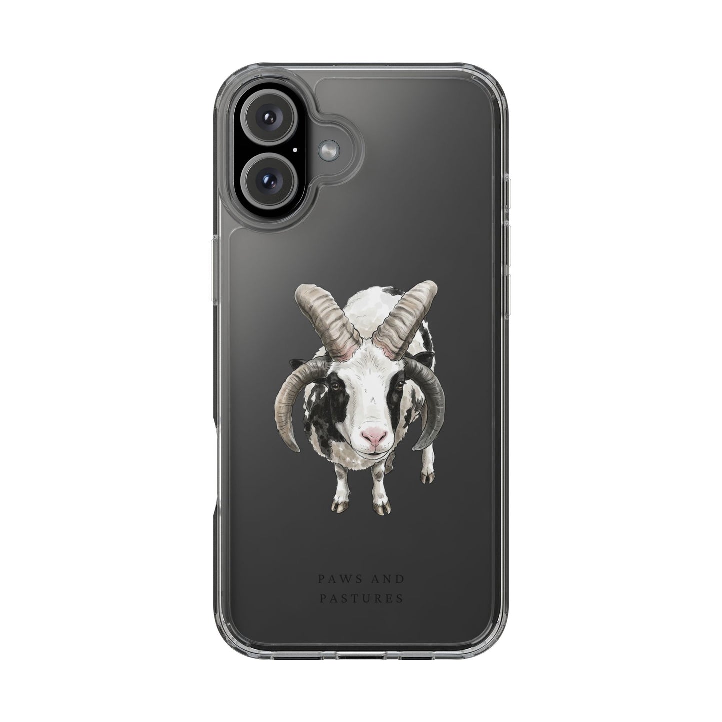 Jacob Sheep Clear Phone Case — Cute Goat Illustration Clear Case for Sheep Lovers