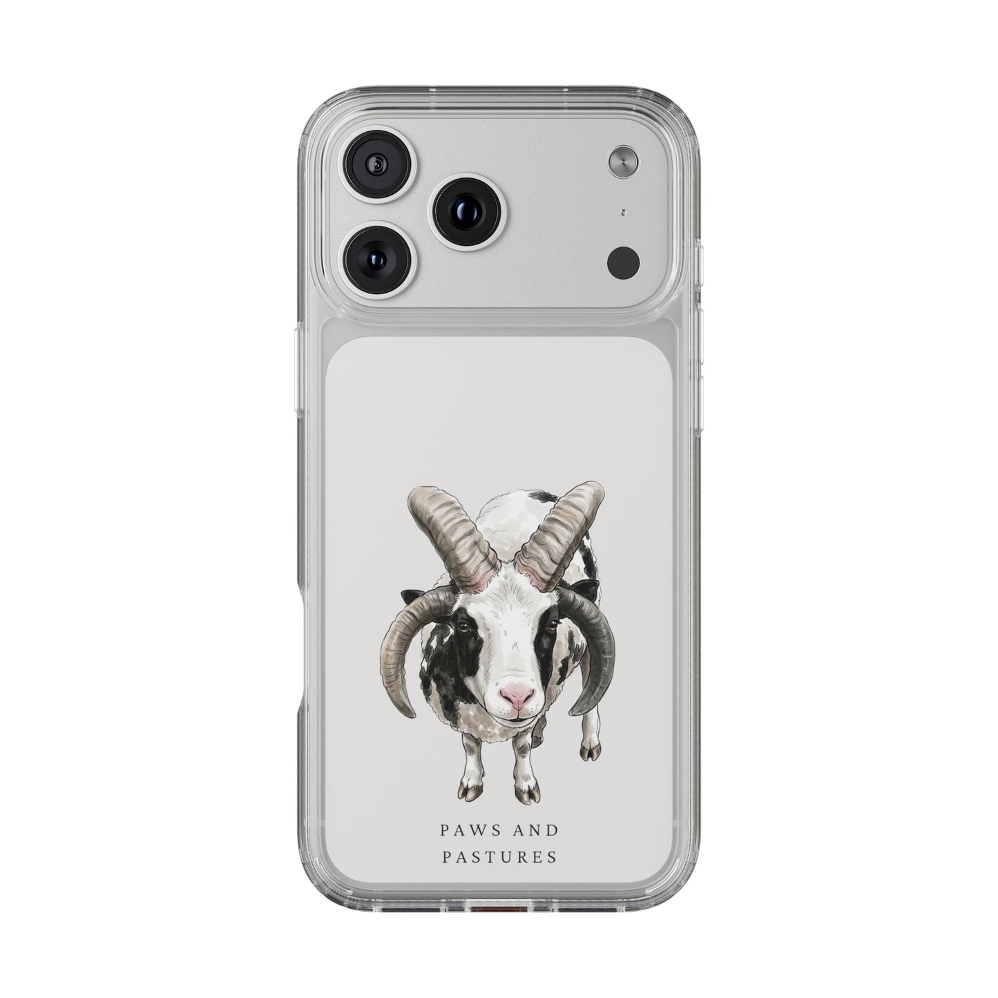 Jacob Sheep Clear Phone Case — Cute Goat Illustration Clear Case for Sheep Lovers