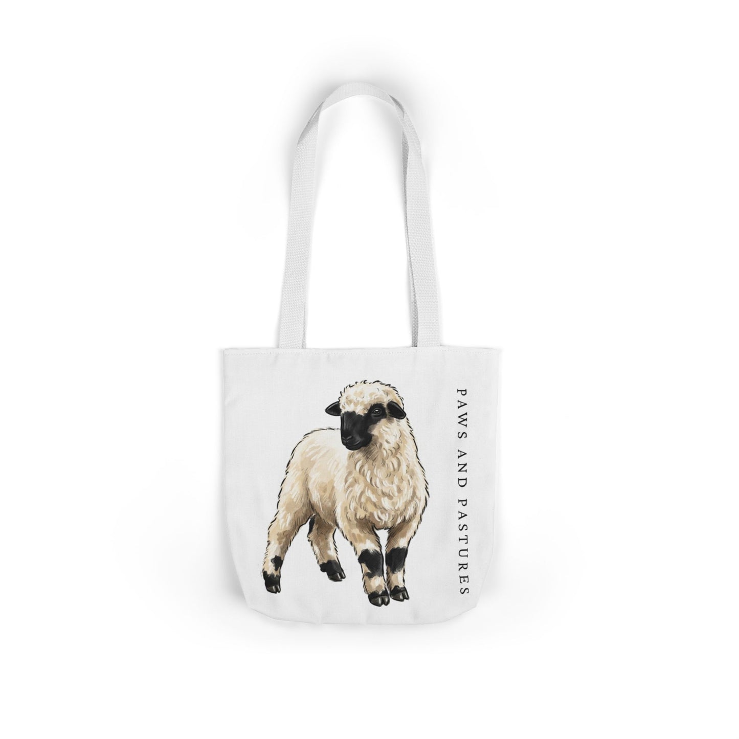 Valais Blacknose Sheep Illustration Canvas Tote Bag
