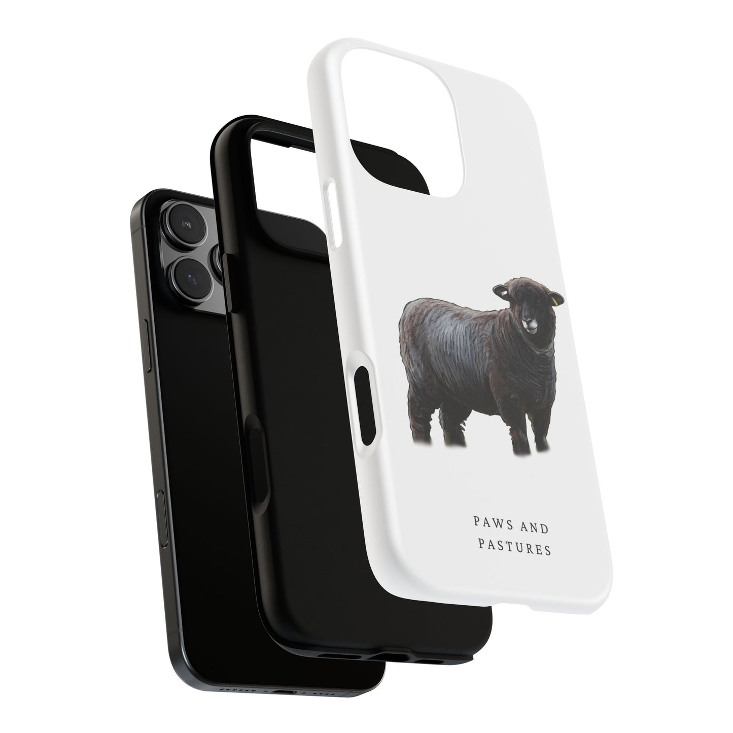 Coloured Ryeland Sheep Phone Case - 'Paws and Pastures' Protective Tough Phone Cover