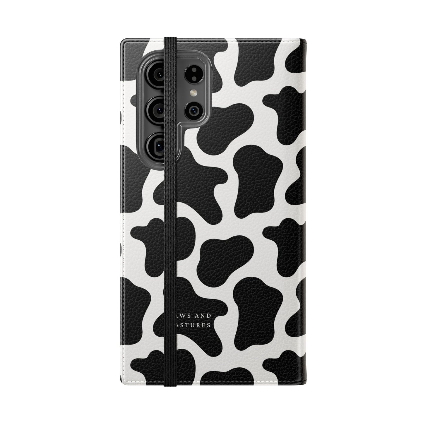 Cow Print Flip Phone Case — Black & White Wallet Flip Case