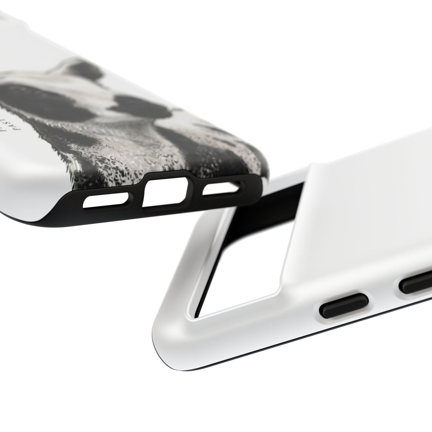 Dutch Spotted Sheep Portrait Phone Case - Black & White Lamb Illustration Protective Cover