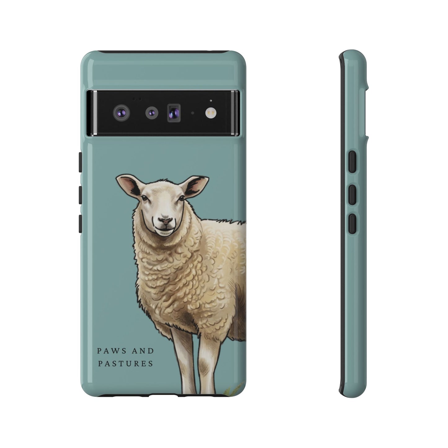 Teal Sheep Illustration Tough Phone Case