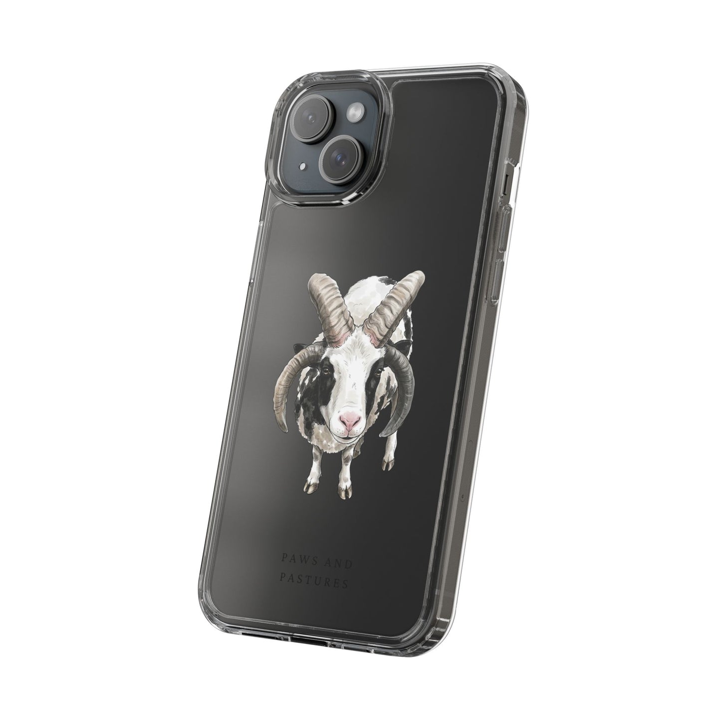 Jacob Sheep Clear Phone Case — Cute Goat Illustration Clear Case for Sheep Lovers