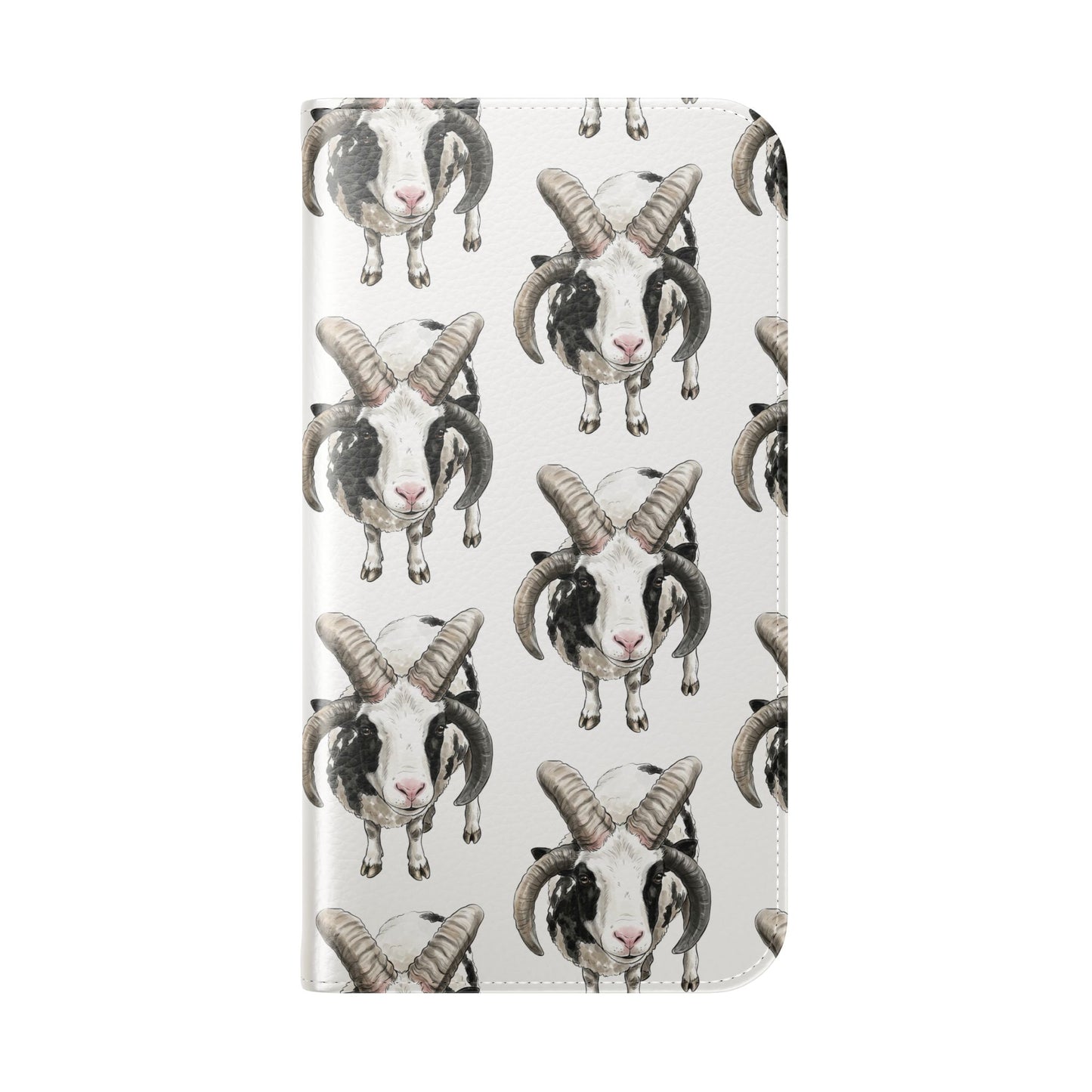 Jacob Sheep Pattern Flip Phone Case — Cute Farm Animal Wallet Cover