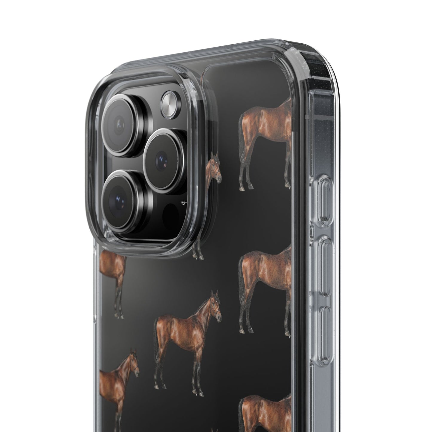 Horse Pattern Clear iPhone Case