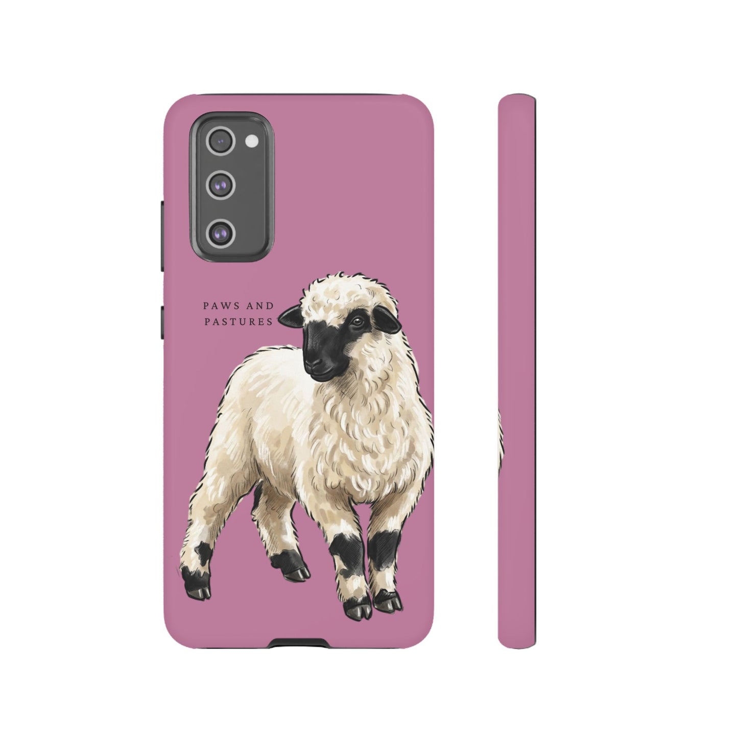 Pink Valais Blacknose Sheep Phone Case – 'Paws and Pastures' Cute Lamb Protective iPhone Cover