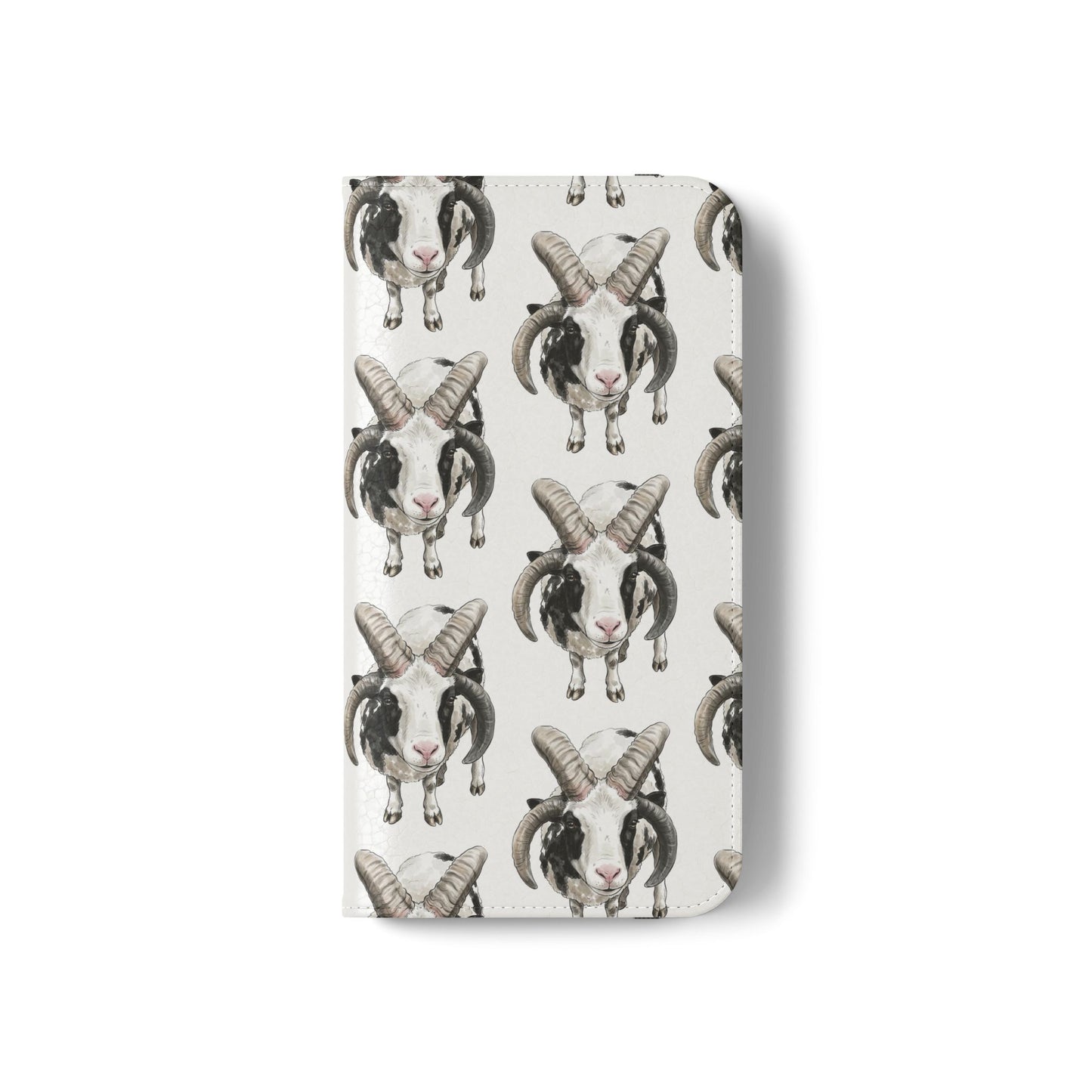Jacob Sheep Pattern Flip Phone Case — Cute Farm Animal Wallet Cover