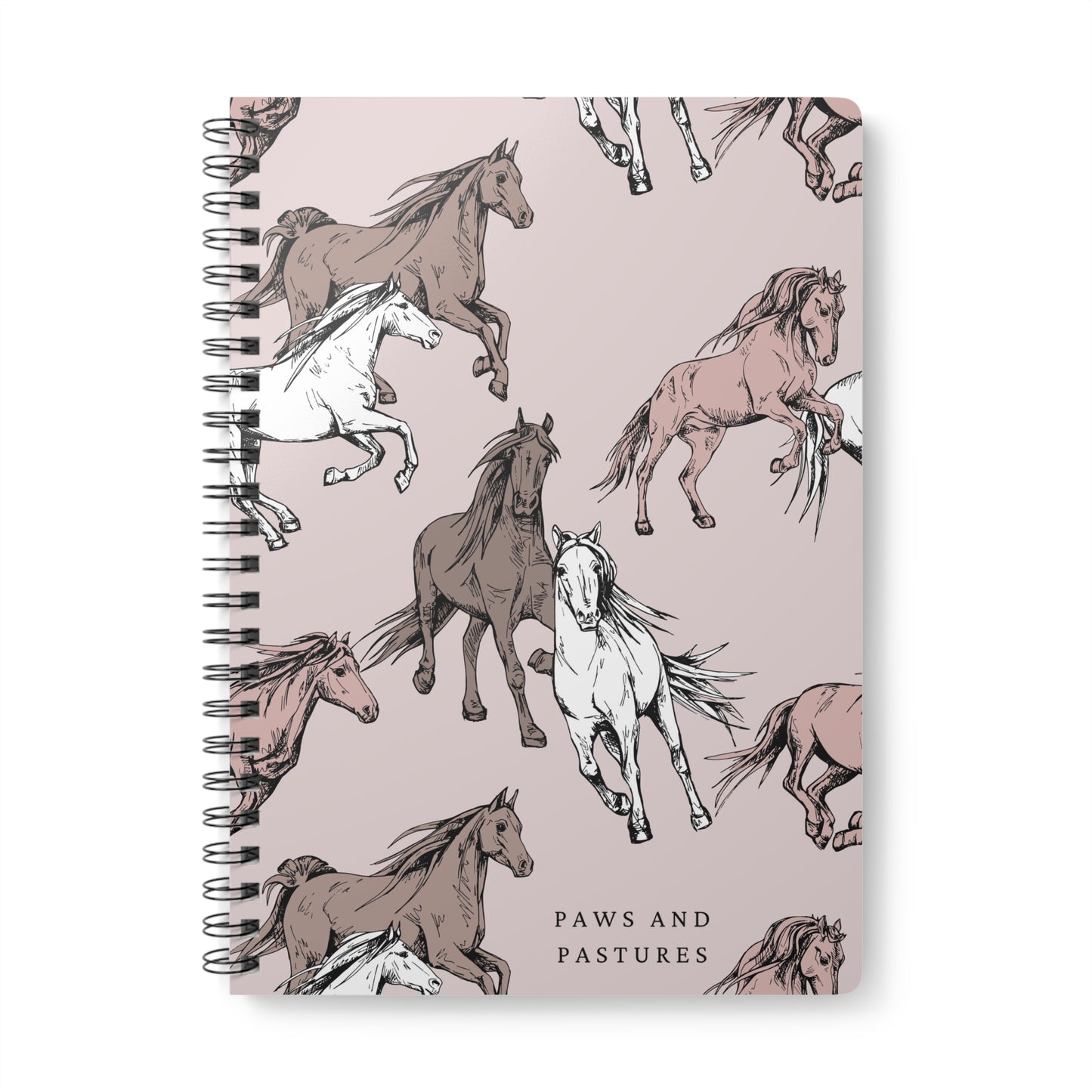 Horse Pattern Wirobound Softcover Notebook, A5