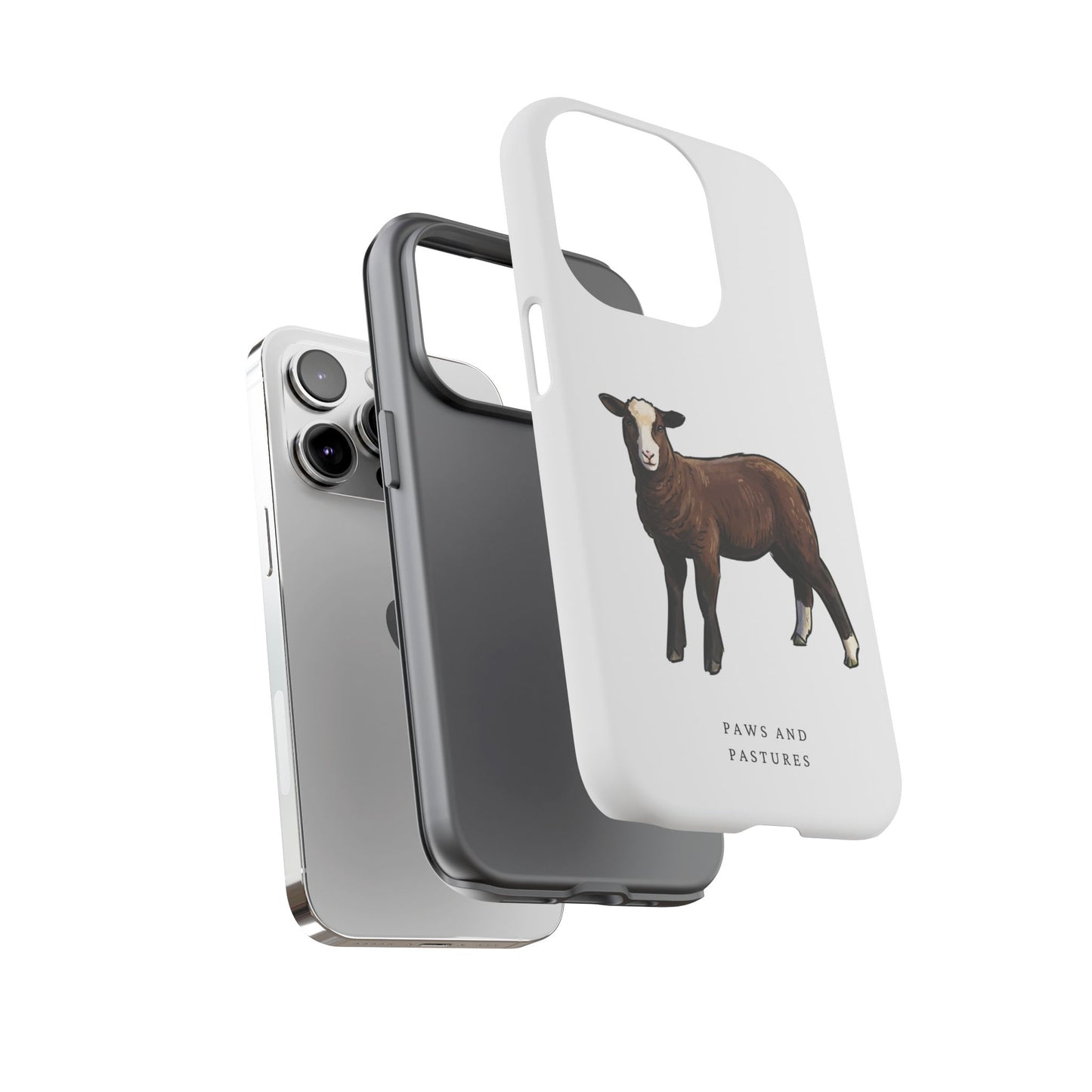 Zwartble Phone Case — Brown Sheep Illustration "Paws and Pastures"