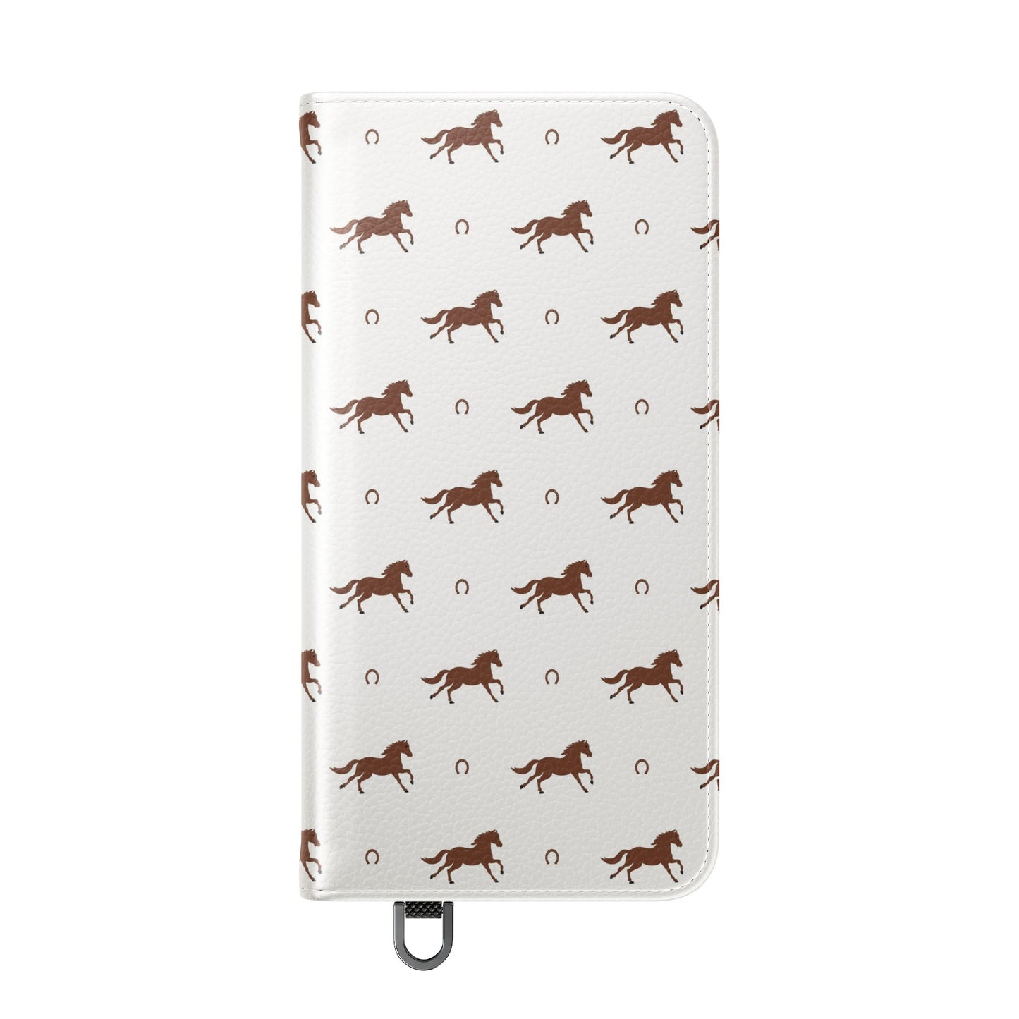 Horse Pattern Flip Case — Leather Wallet Phone Cover with Galloping Horses