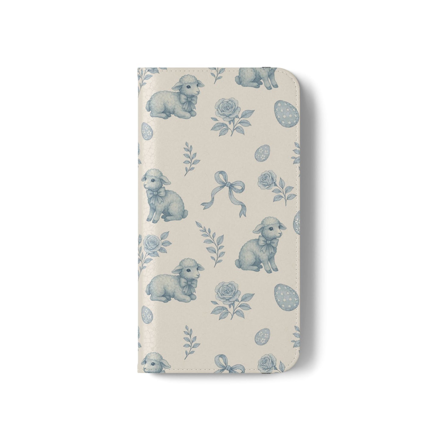 Flip Case — Pastel Blue Easter Lamb Pattern Phone Wallet
