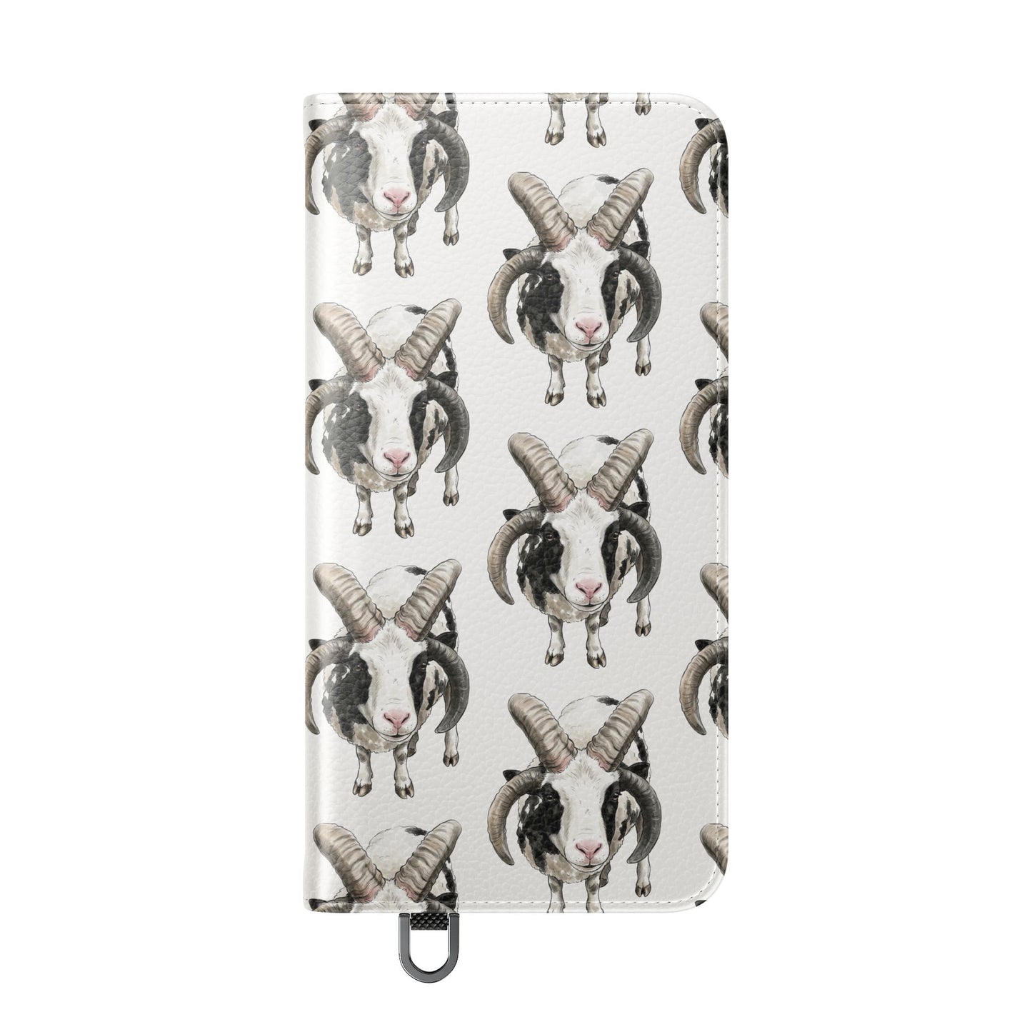 Jacob Sheep Pattern Flip Phone Case — Cute Farm Animal Wallet Cover