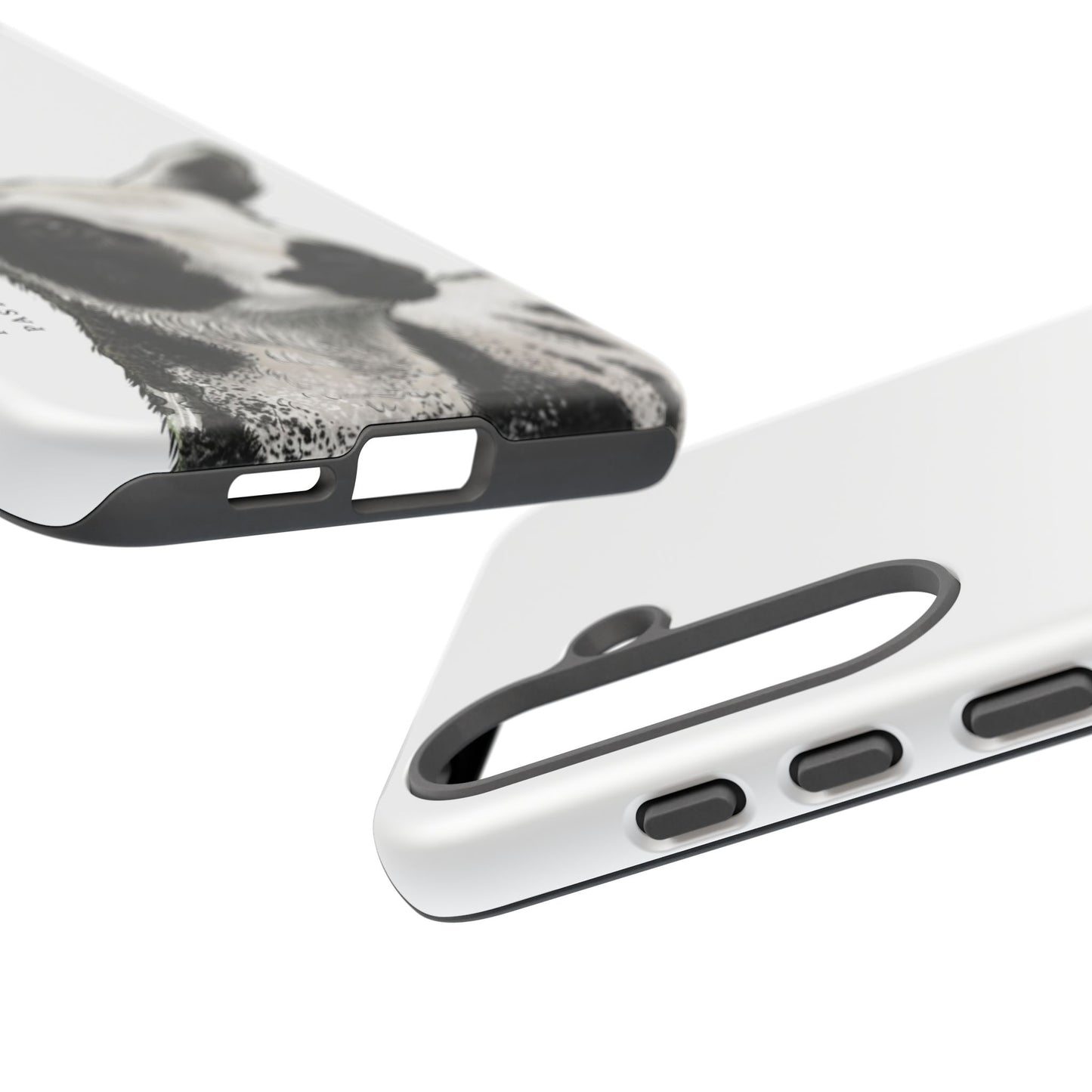 Dutch Spotted Sheep Portrait Phone Case - Black & White Lamb Illustration Protective Cover