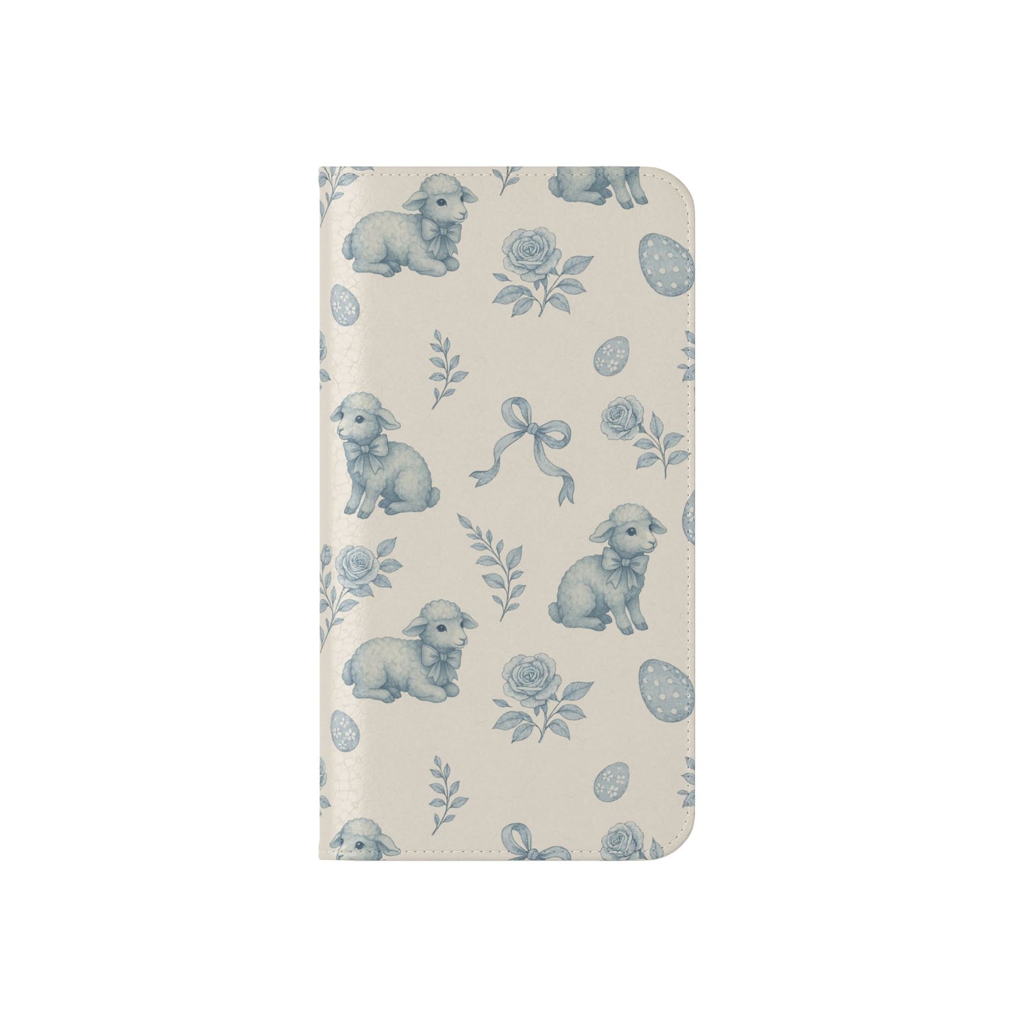 Flip Case — Pastel Blue Easter Lamb Pattern Phone Wallet
