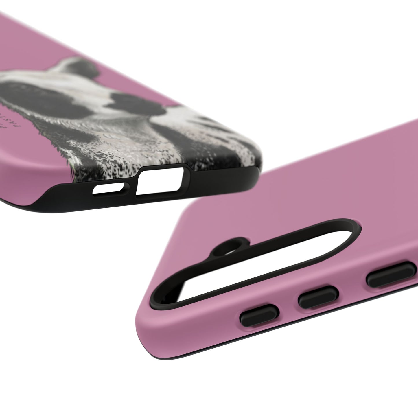 Pink Dutch Spotted Sheep Portrait Phone Case - Black & White Lamb Illustration Protective Cover