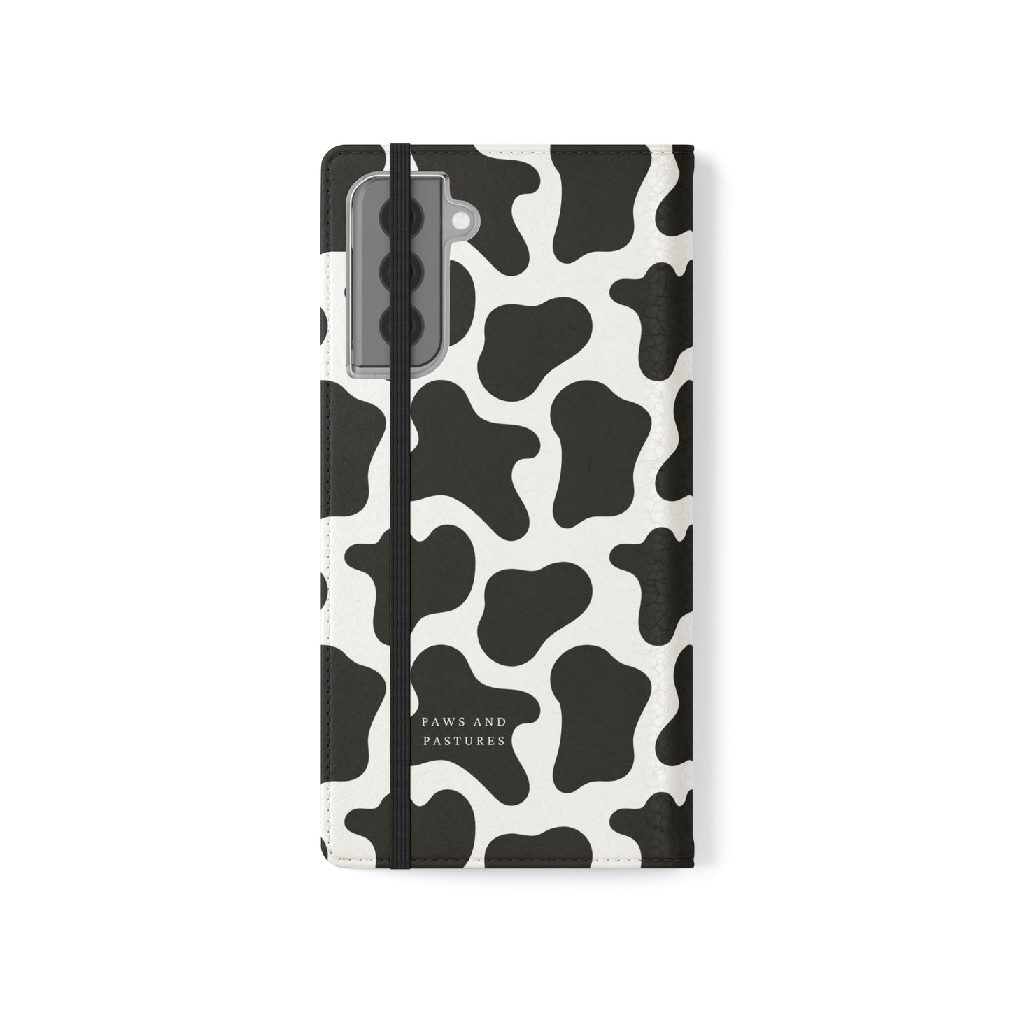 Cow Print Flip Phone Case — Black & White Wallet Flip Case