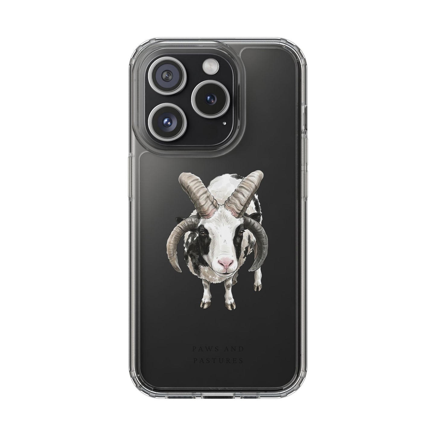 Jacob Sheep Clear Phone Case — Cute Goat Illustration Clear Case for Sheep Lovers