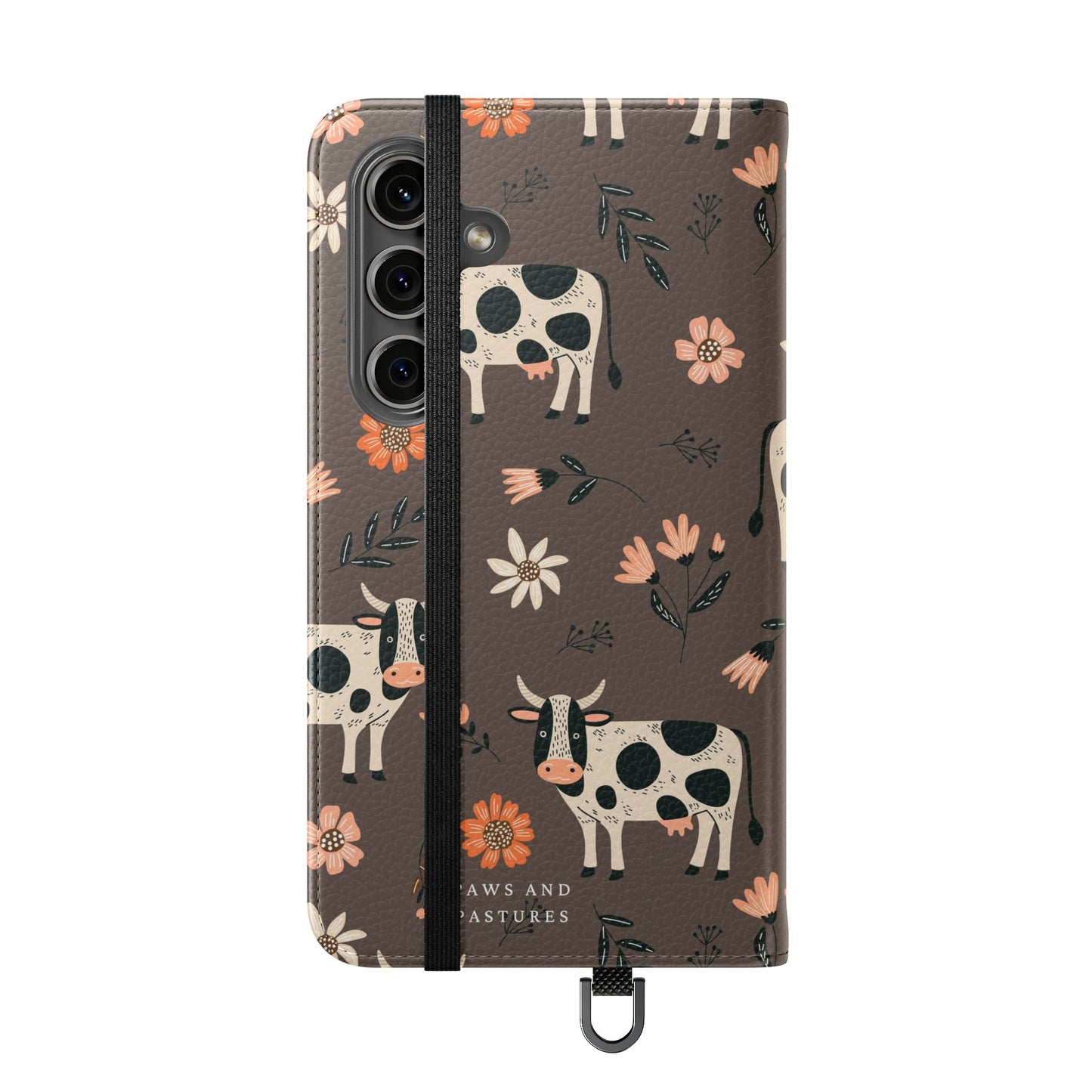 Cow Floral Flip Phone Case – Folklore Farm Pattern Wallet Case