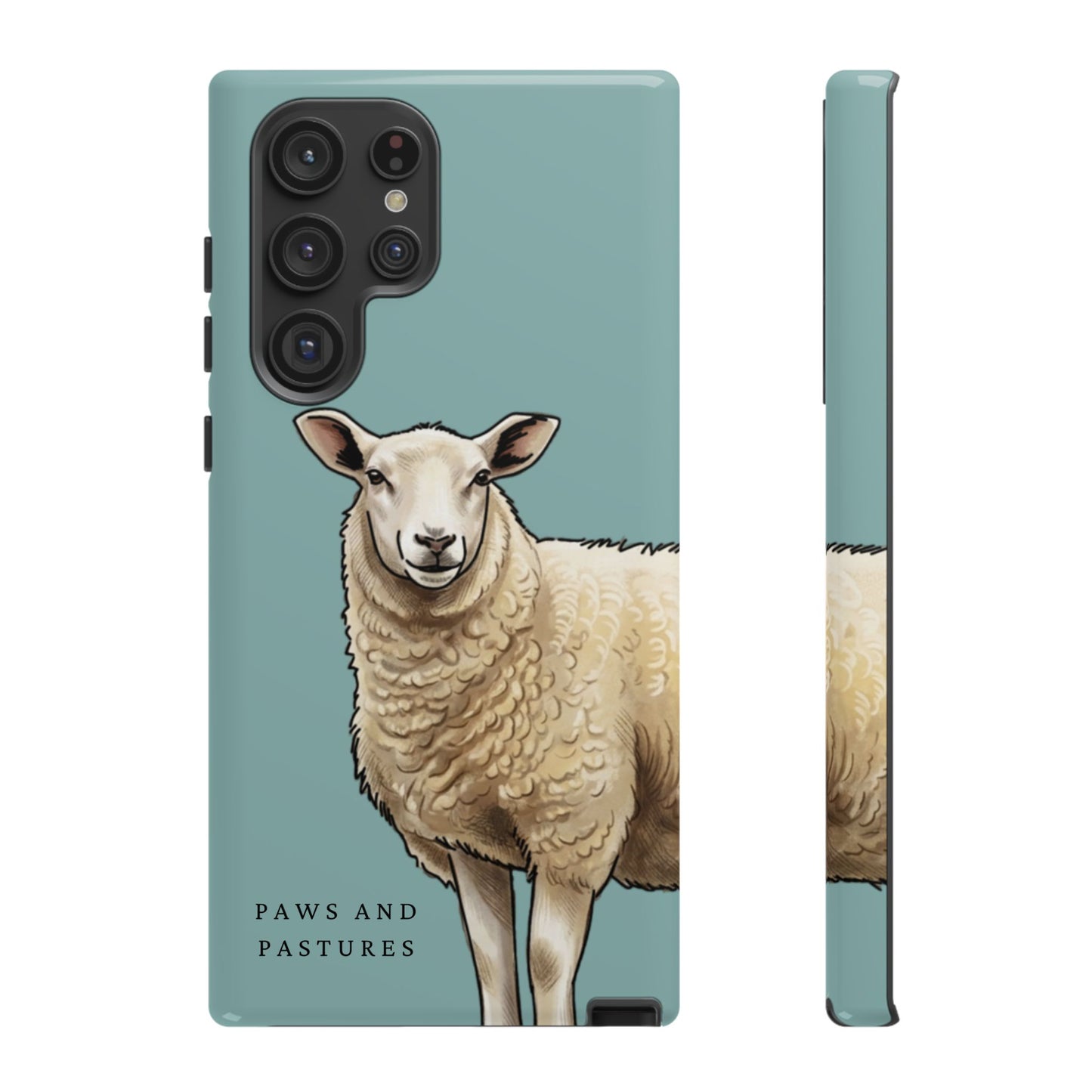 Teal Sheep Illustration Tough Phone Case