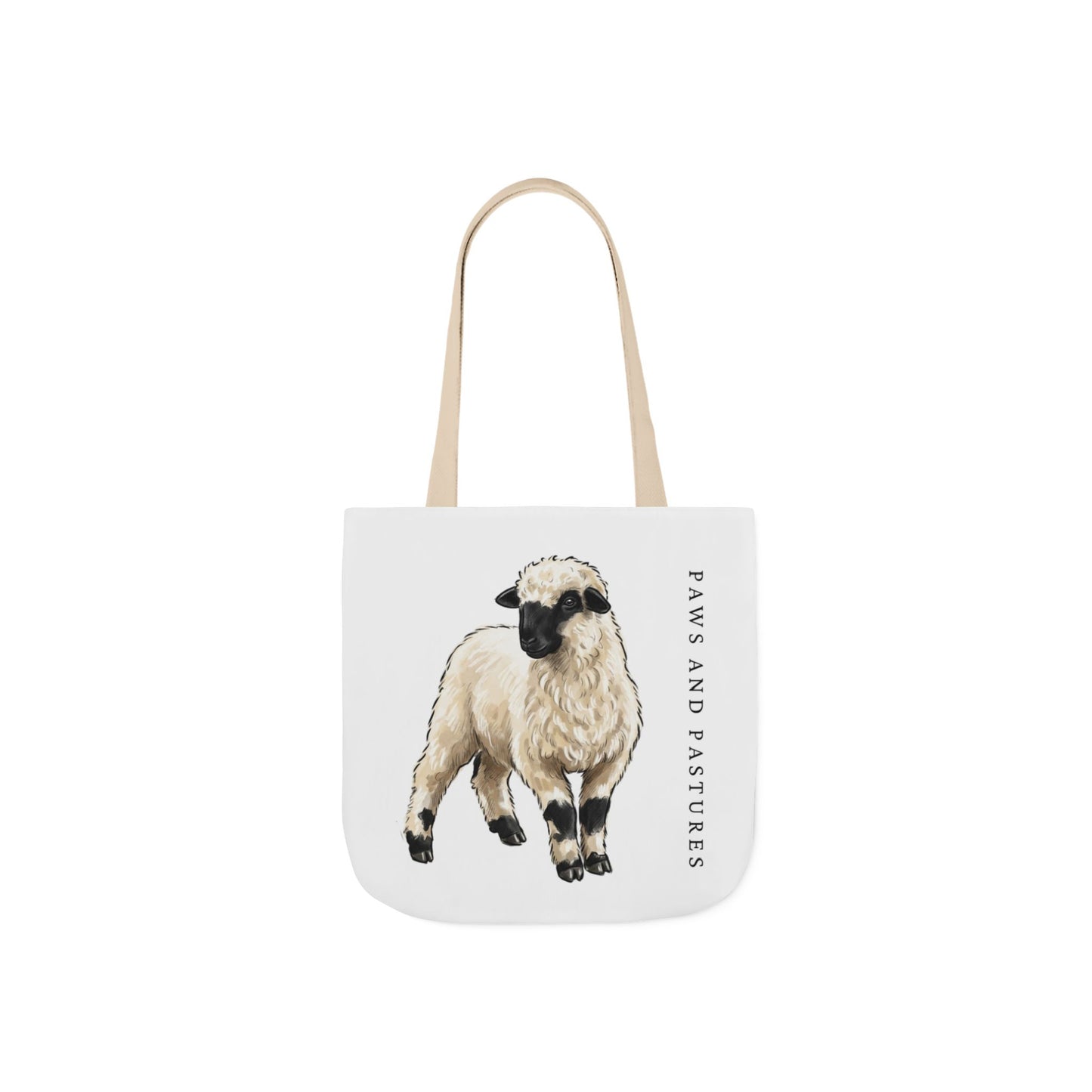 Valais Blacknose Sheep Illustration Canvas Tote Bag