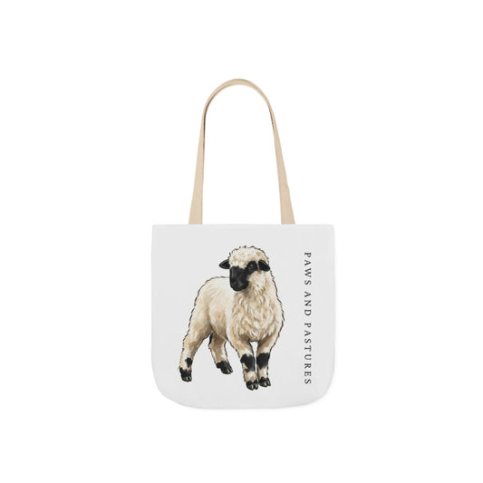 Valais Blacknose Sheep Illustration Canvas Tote Bag