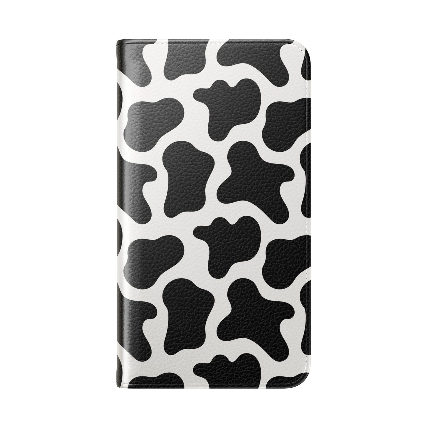 Cow Print Flip Phone Case — Black & White Wallet Flip Case