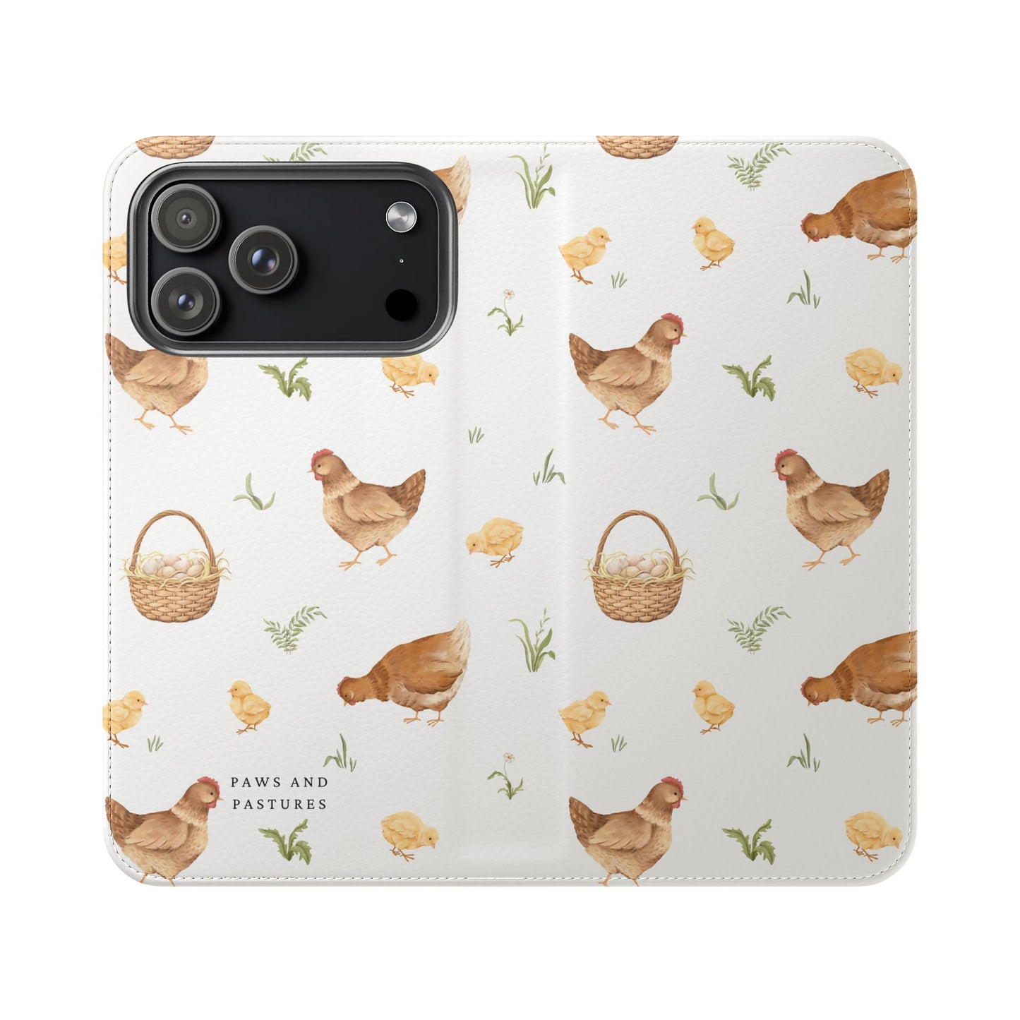 Flip Case – Watercolor Chickens & Baskets Phone Wallet Case