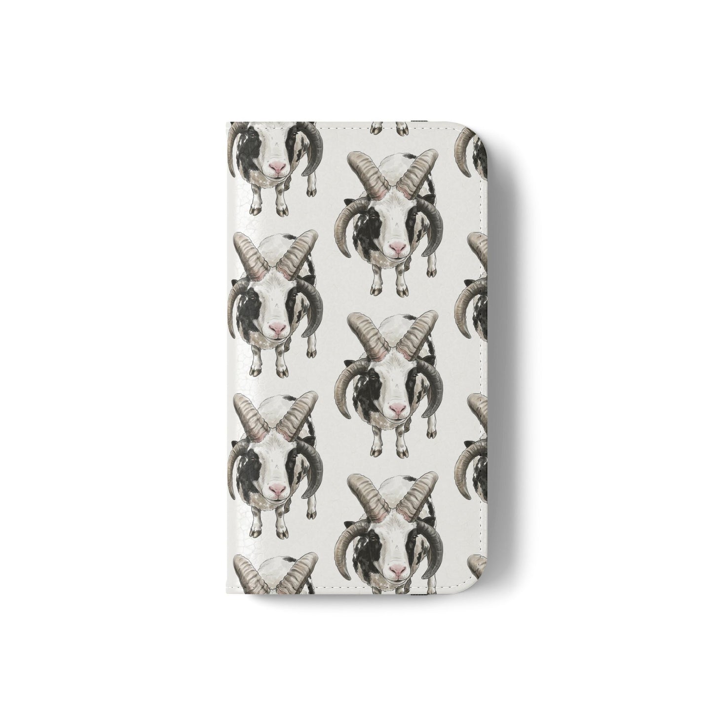 Jacob Sheep Pattern Flip Phone Case — Cute Farm Animal Wallet Cover