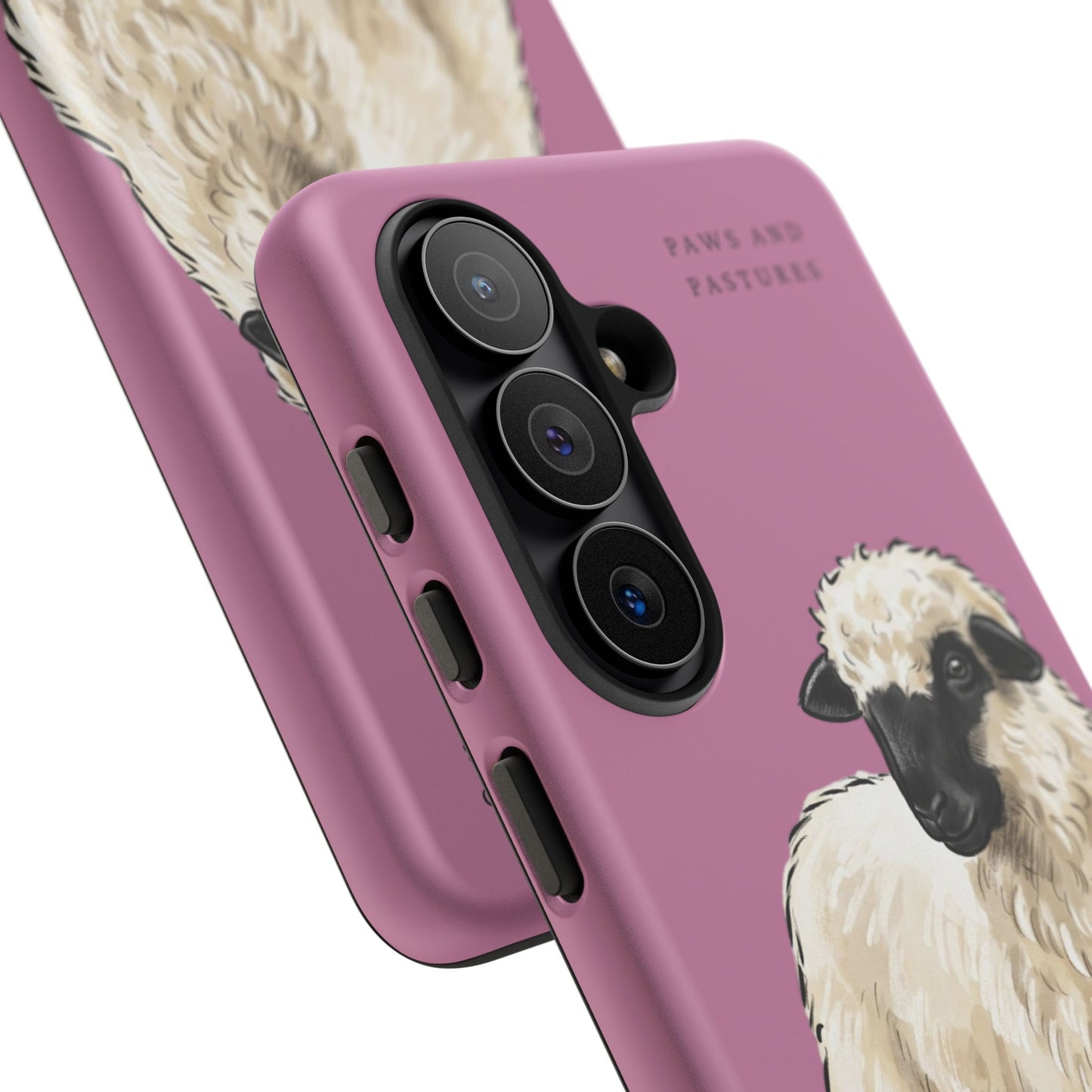 Pink Valais Blacknose Sheep Phone Case – 'Paws and Pastures' Cute Lamb Protective iPhone Cover